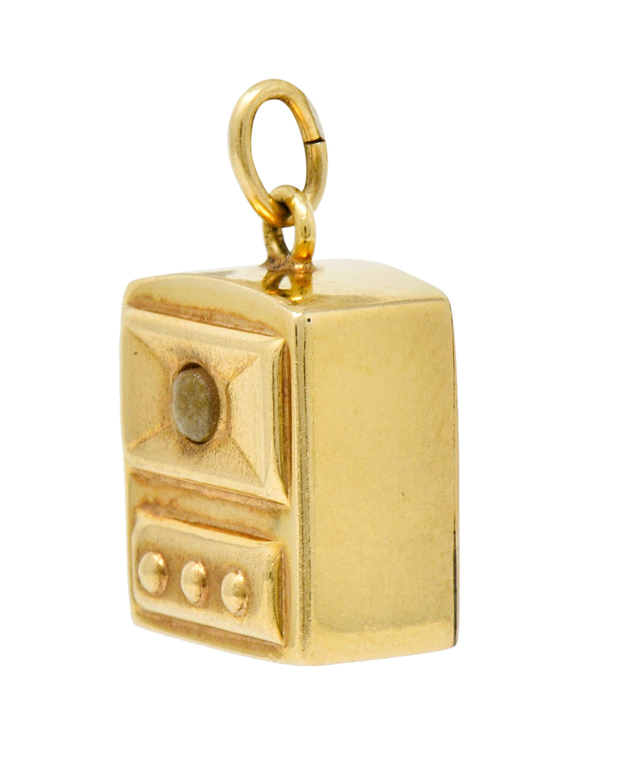 Art Deco 14 Karat Gold Stanhope Microphoto New York Charm - Wilson's Estate Jewelry