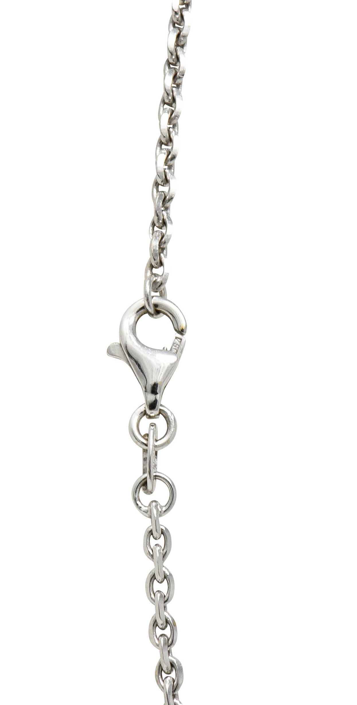 Chic Diamond 18 Karat White Gold Rondelle Station Cable Chain NecklaceNecklace - Wilson's Estate Jewelry