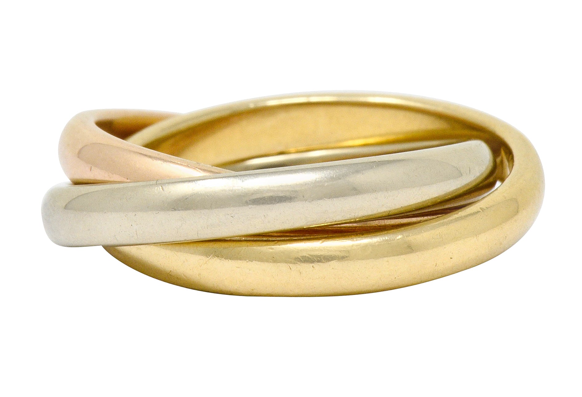 Tiffany & Co. Vintage 14 Karat Tri-Colored Gold Paloma's Melody Rolling Band Ring - Wilson's Estate Jewelry