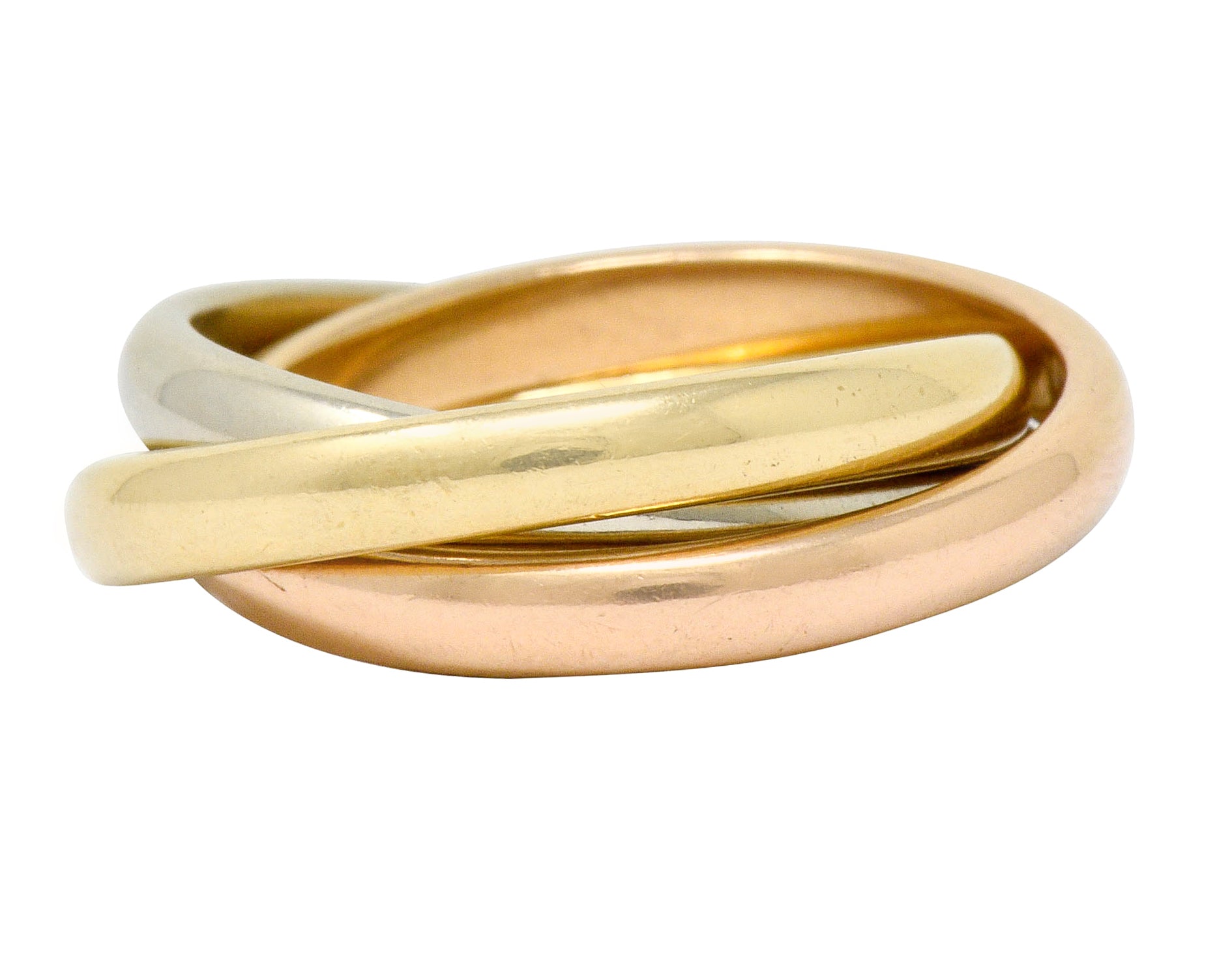 Tiffany & Co. Vintage 14 Karat Tri-Colored Gold Paloma's Melody Rolling Band Ring - Wilson's Estate Jewelry