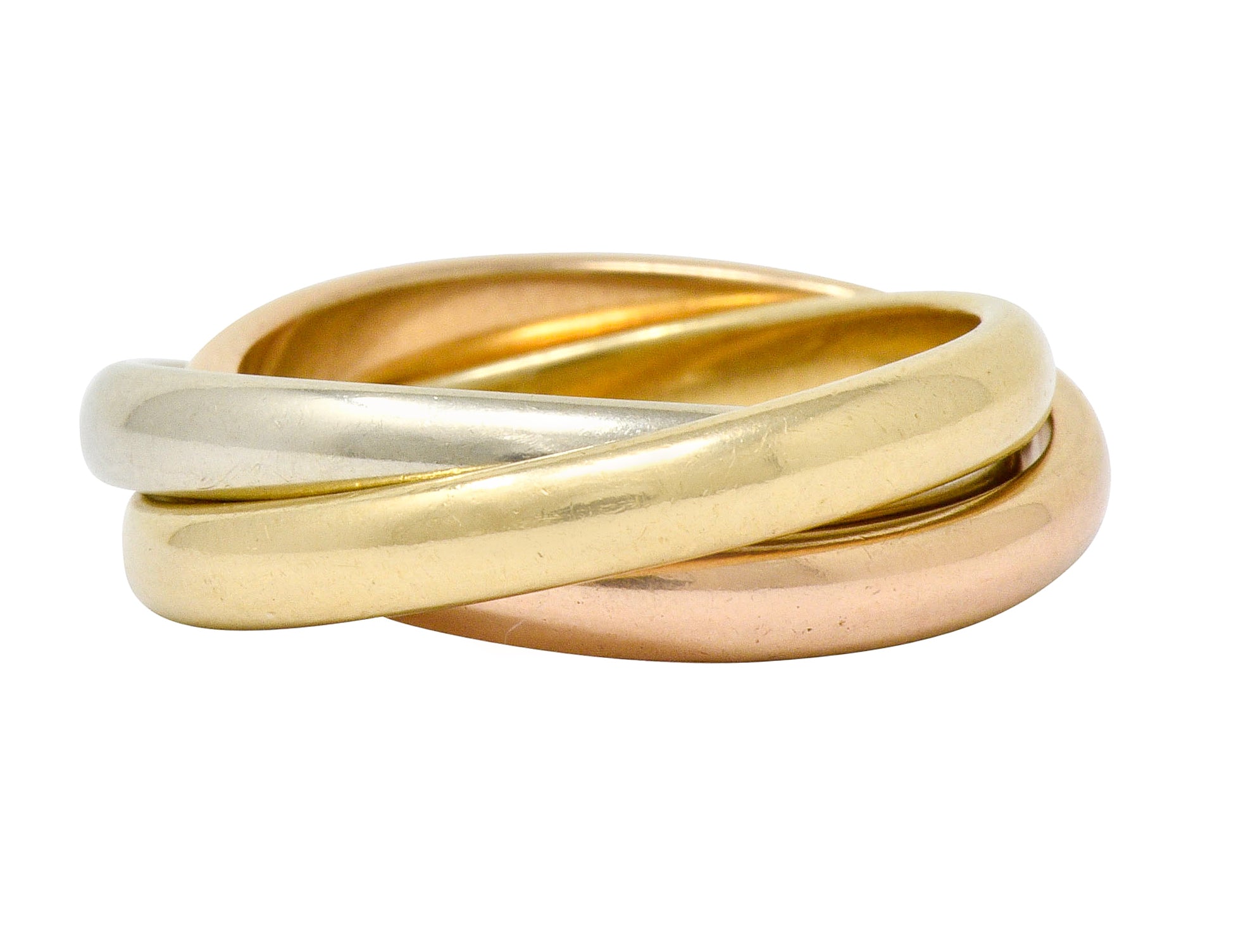 Tiffany & Co. Vintage 14 Karat Tri-Colored Gold Paloma's Melody Rolling Band Ring - Wilson's Estate Jewelry