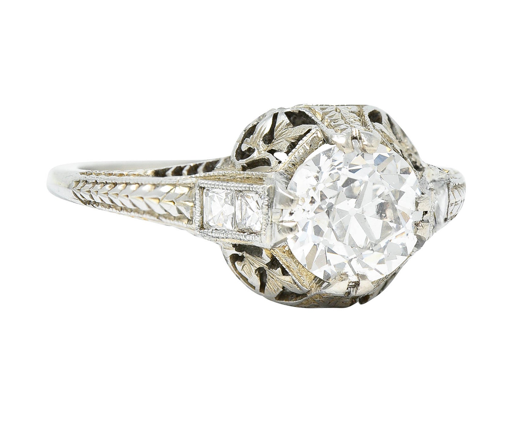 Belais 1.39 CTW Diamond 18 Karat White Gold Engagement RingRing - Wilson's Estate Jewelry