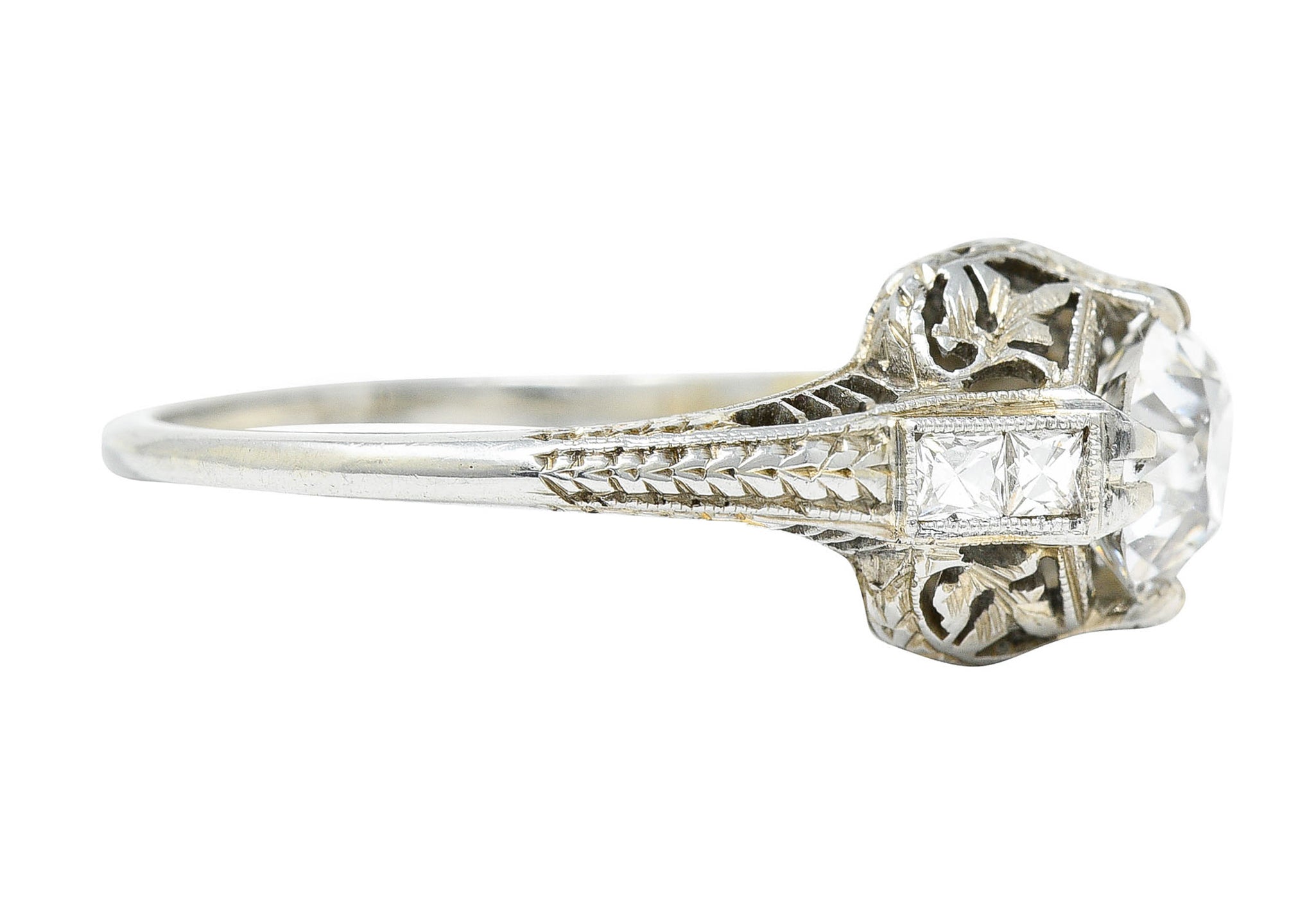 Belais 1.39 CTW Diamond 18 Karat White Gold Engagement RingRing - Wilson's Estate Jewelry