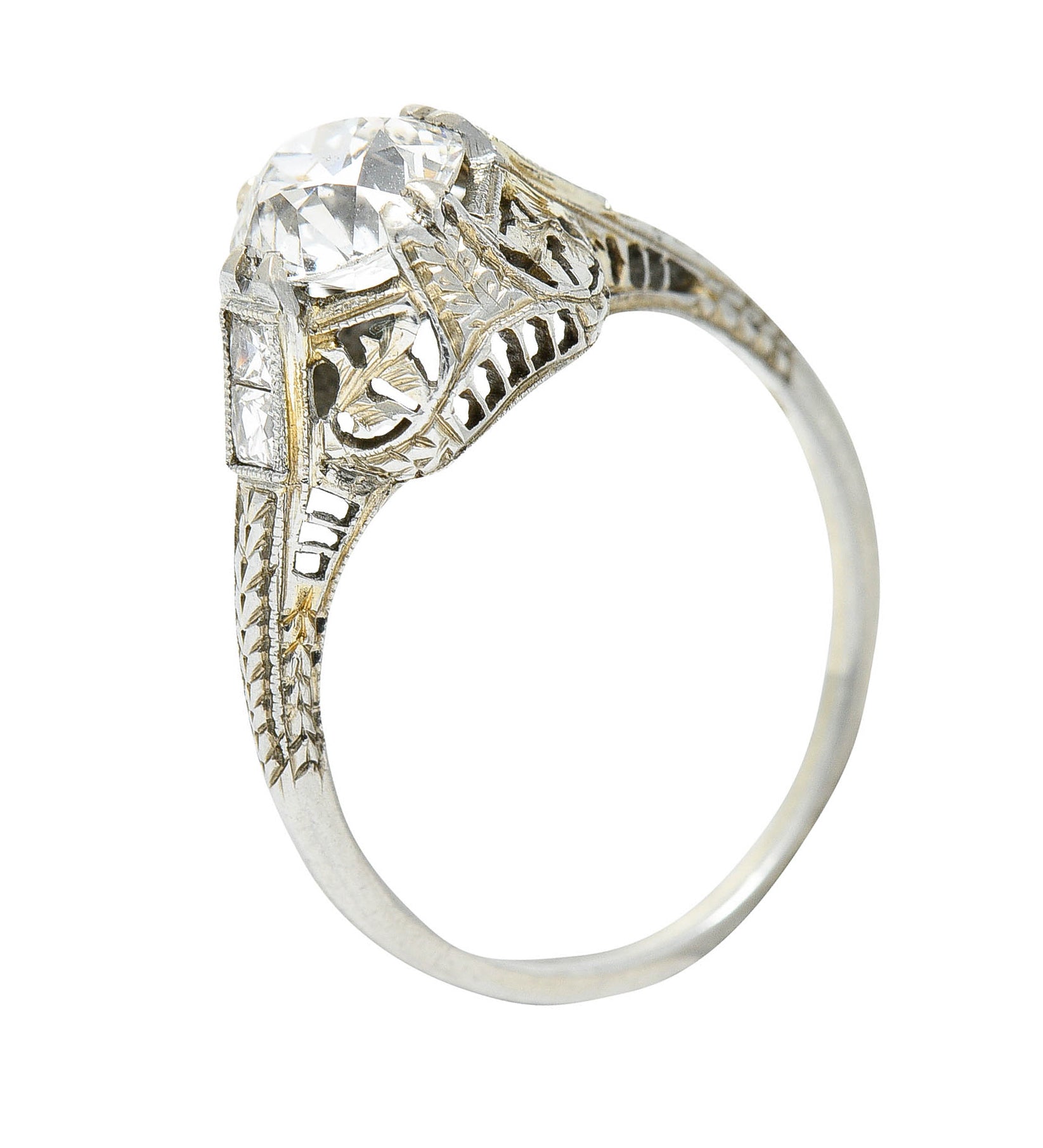 Belais 1.39 CTW Diamond 18 Karat White Gold Engagement RingRing - Wilson's Estate Jewelry