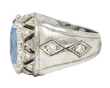 .11111needs agl Vintage Sapphire Platinum Zeus Ammon Cameo Men's Ring - Wilson's Estate Jewelry
