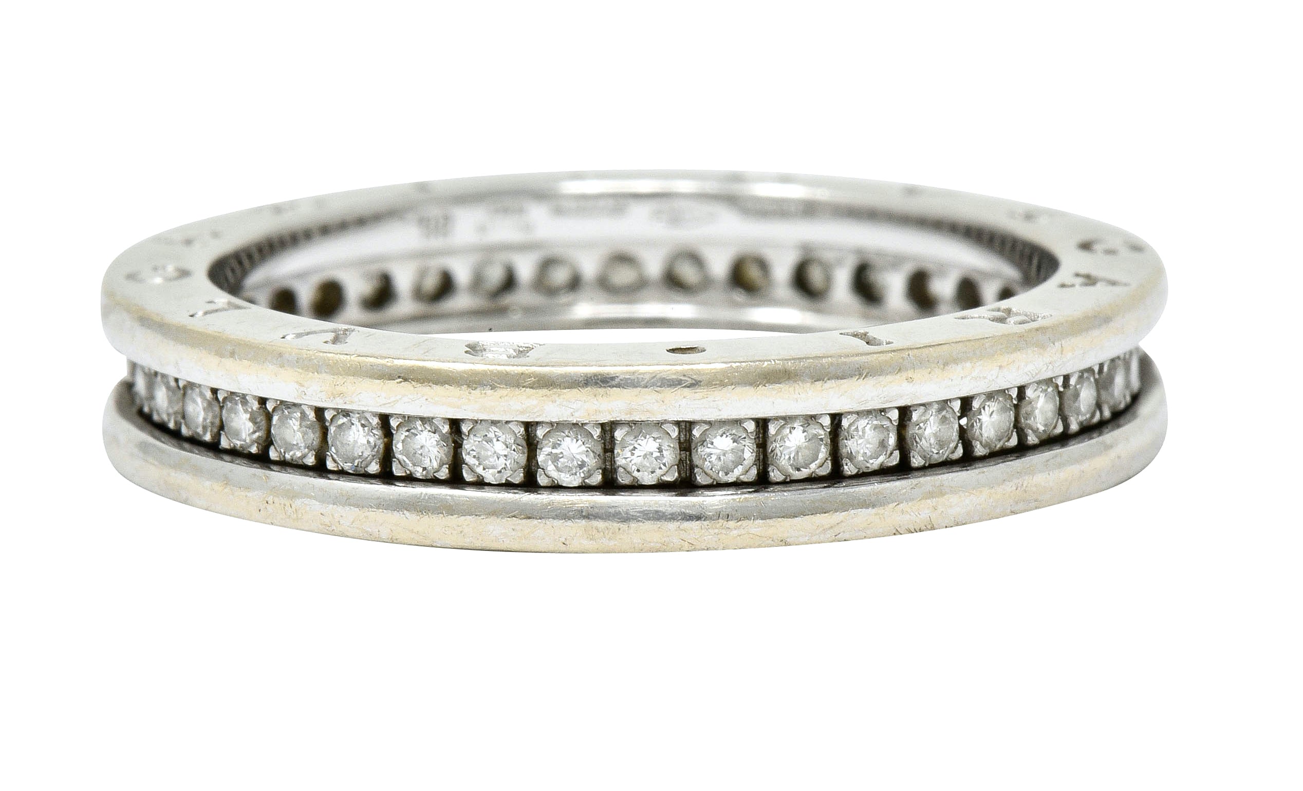 Bulgari 1.20 CTW Diamond 18 Karat White Gold Men's Eternity Band Ring - Wilson's Estate Jewelry