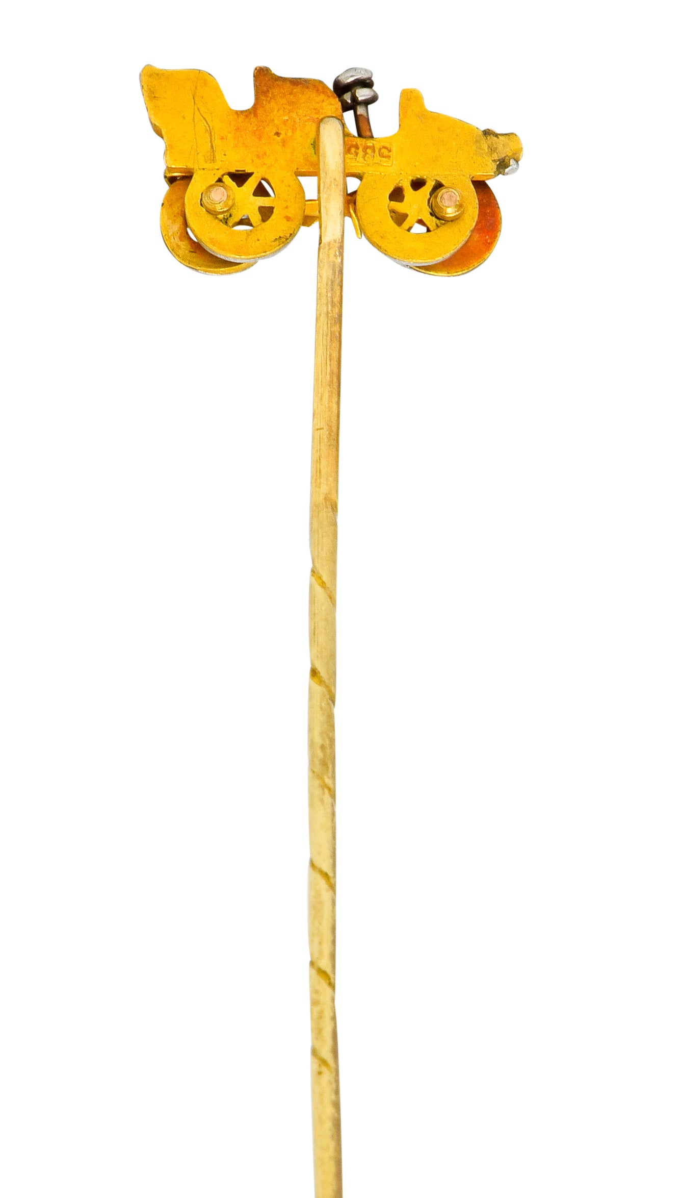 Edwardian Articulated 14 Karat Gold Ford Model T Classic Car Stickpin - Wilson's Estate Jewelry