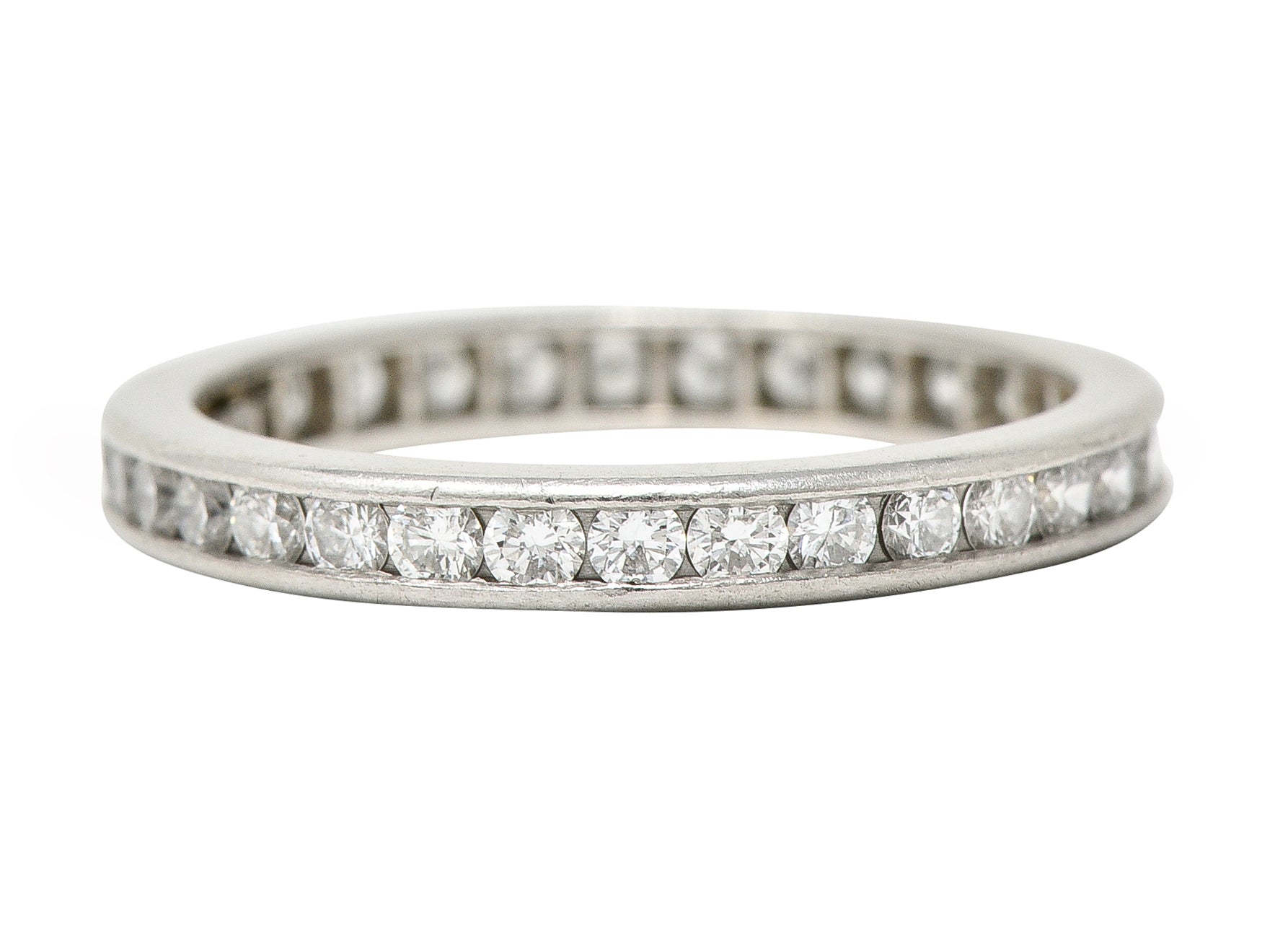 Tiffany & Co. Contemporary 0.90 CTW Diamond Platinum Eternity Channel Band Ring Wilson's Estate Jewelry