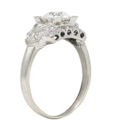 Art Deco 1.39 CTW Old European Cut Diamond 14 Karat Gold Engagement Ring