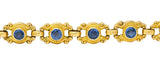 Sloan & Co. 4.50 CTW Sapphire 14 Karat Gold Link Braceletbracelet - Wilson's Estate Jewelry