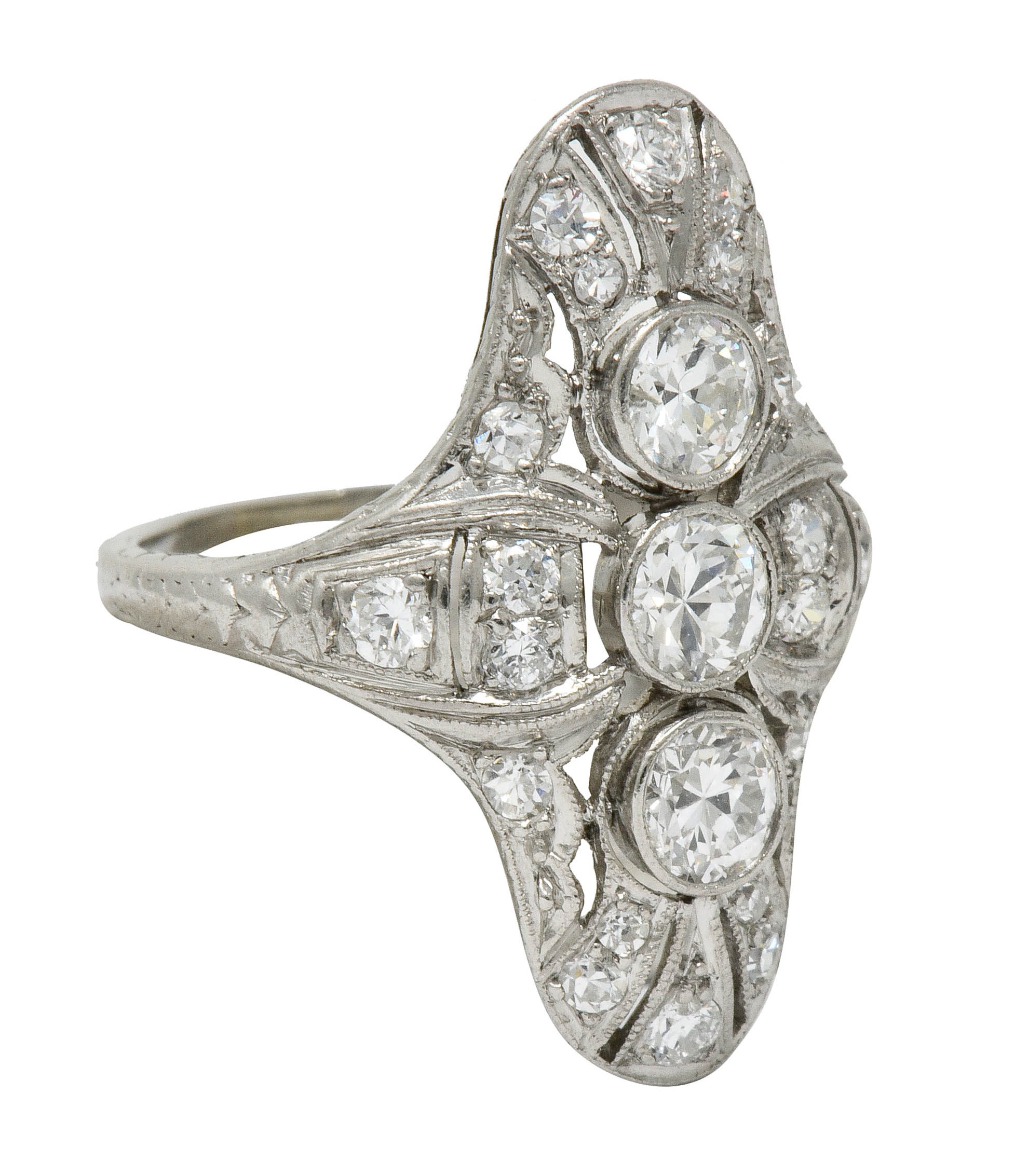 .11111 *Art Deco 1.25 CTW Diamond Platinum Dinner Ring - Wilson's Estate Jewelry