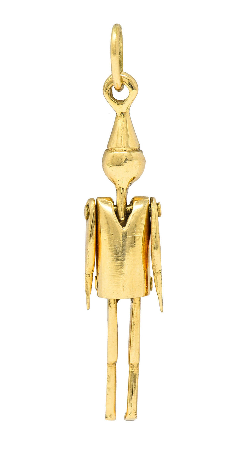 1940's Retro 18 Karat Gold Articulated Pinocchio Charmcharm - Wilson's Estate Jewelry