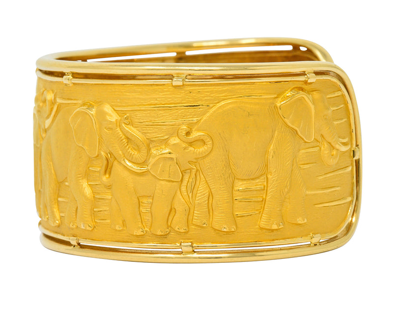 Carrera Y Carrera 18 Karat Gold Elephant Cuff Braceletbracelet - Wilson's Estate Jewelry