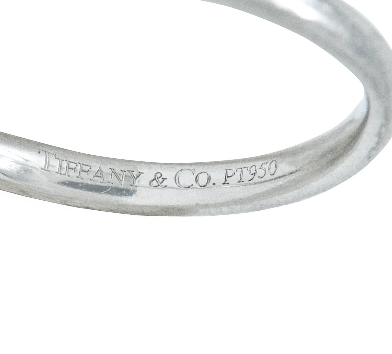 Two Tiffany & Co. Vintage Diamond Platinum Chevron Contour Stacking Band RingsRing - Wilson's Estate Jewelry