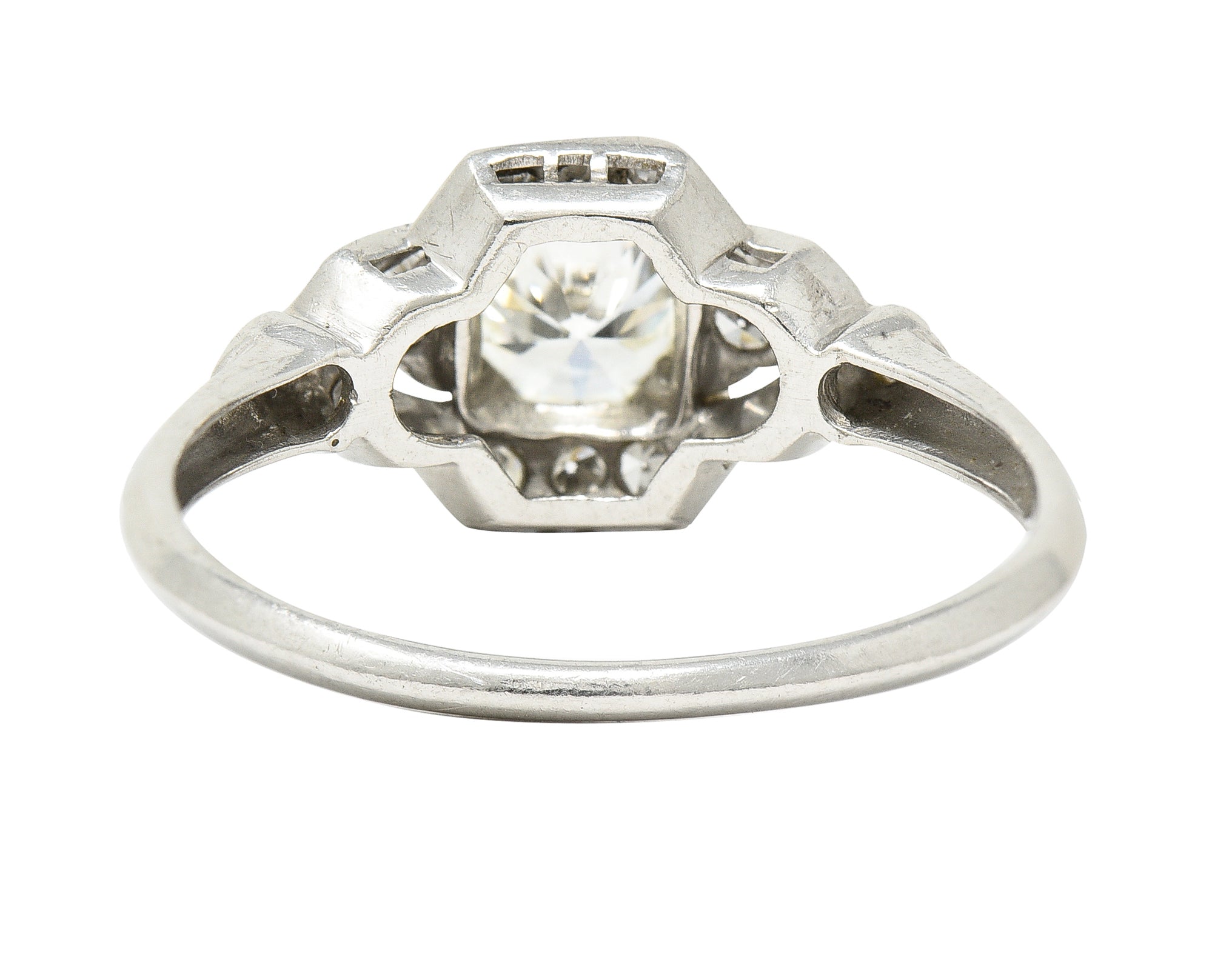 Art Deco 0.76 CTW Old European Cut Diamond Platinum Engagement Ring Wilson's Estate Jewelry