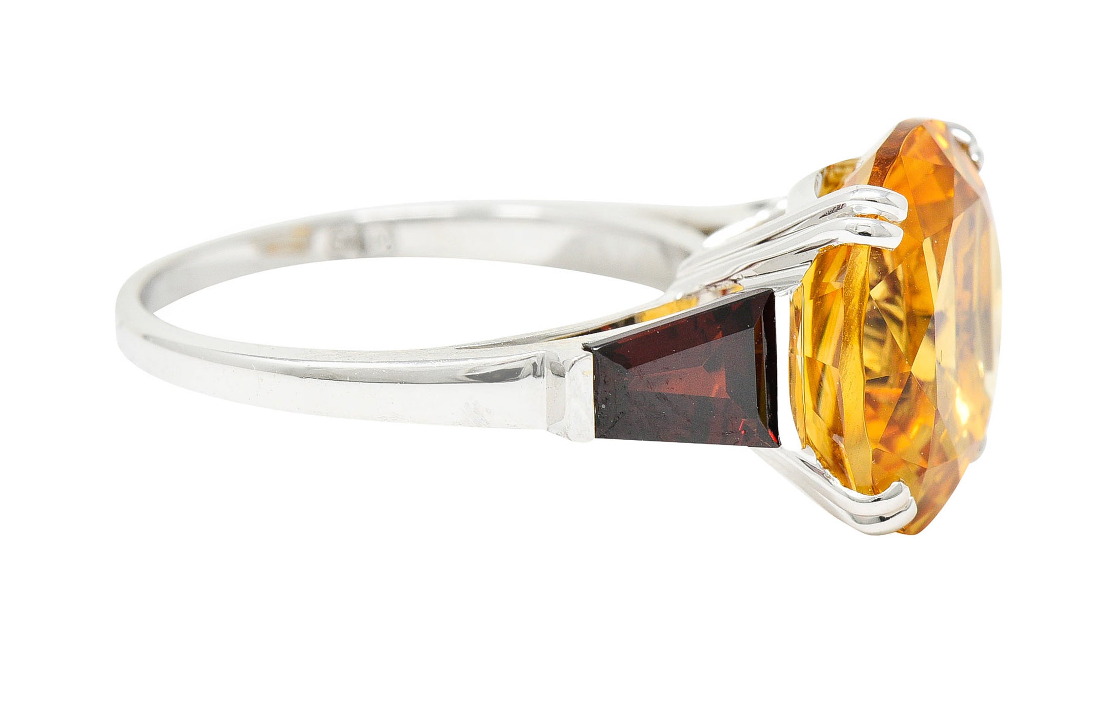 Mauboussin Paris Citrine Garnet 18 Karat White Gold Cocktail RingRing - Wilson's Estate Jewelry