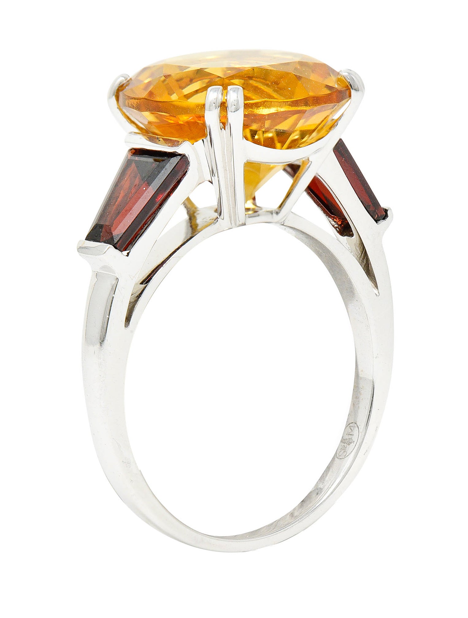 Mauboussin Paris Citrine Garnet 18 Karat White Gold Cocktail RingRing - Wilson's Estate Jewelry