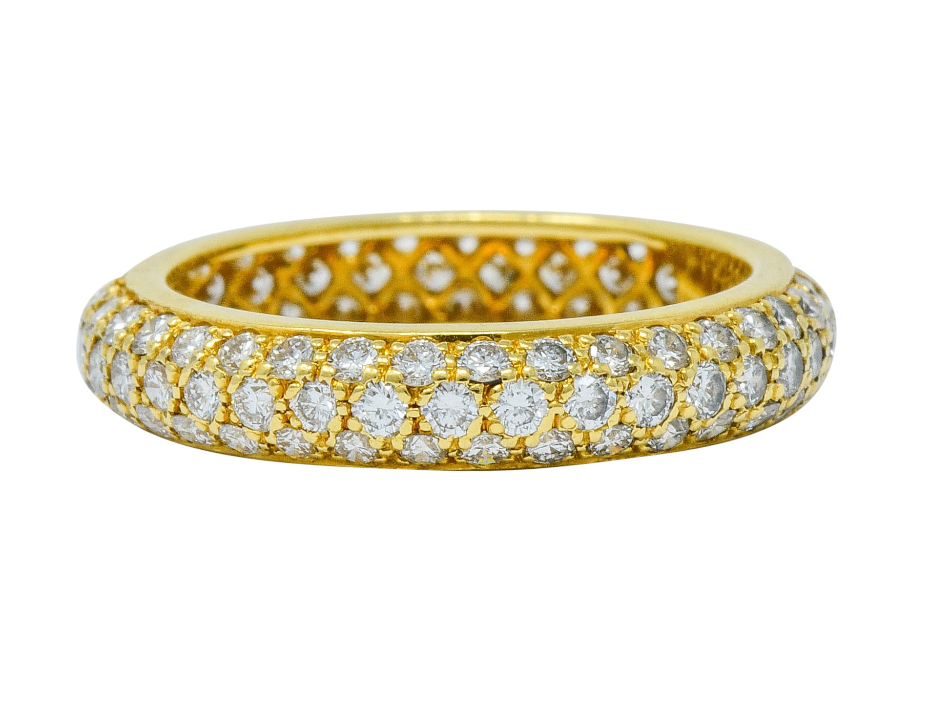 Cartier 1.30 CTW Pave Diamond 18 Karat Gold Vintage Etincelle Eternity Band RingRing - Wilson's Estate Jewelry