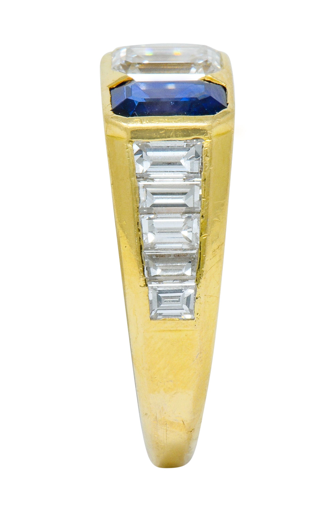 Van Cleef & Arpels 3.57 CTW Diamond Sapphire 18 Karat Gold French Unisex RingRing - Wilson's Estate Jewelry