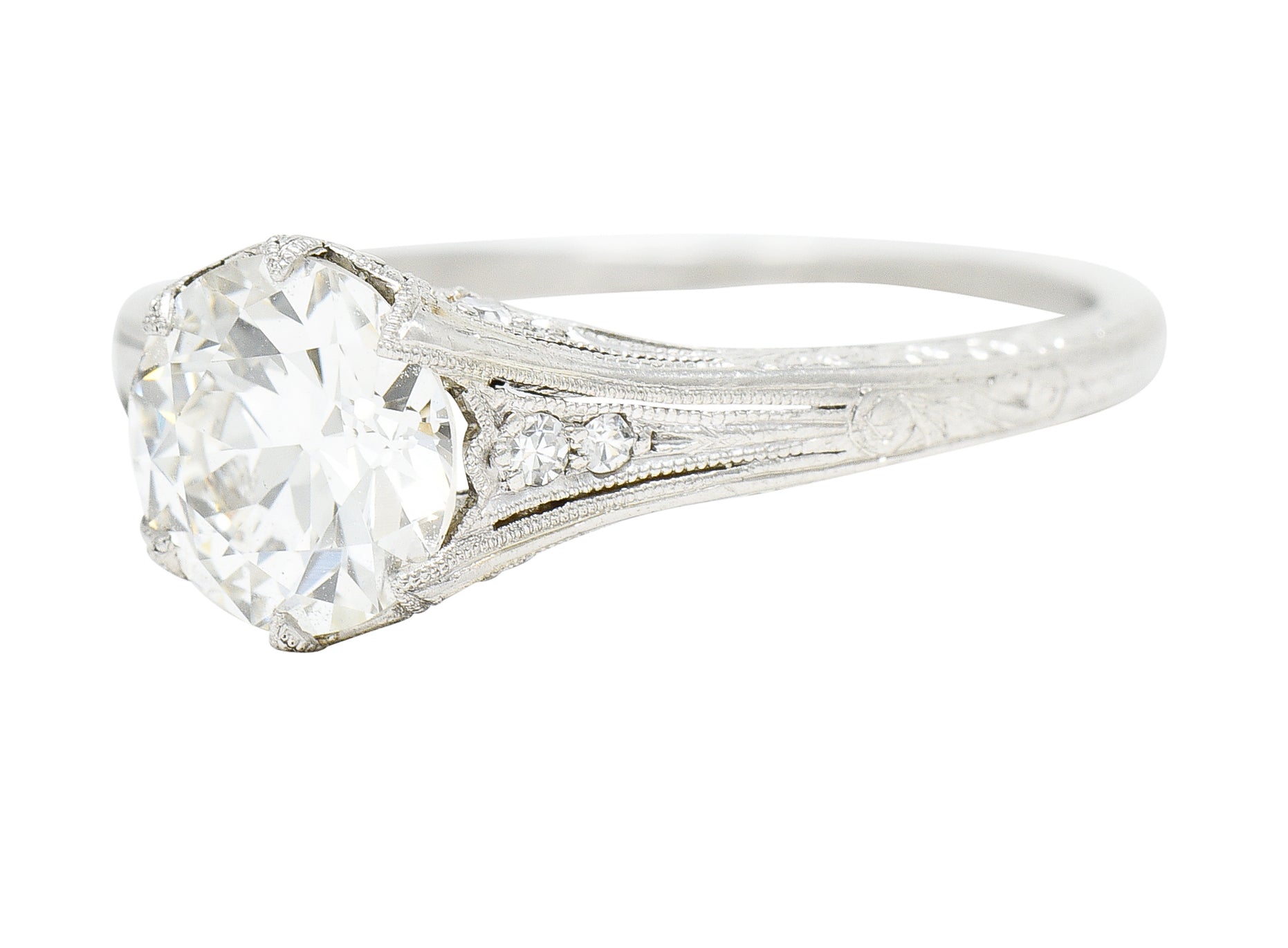 Art Deco 1.42 CTW Diamond Platinum Lily Of Valley Engagement RingRing - Wilson's Estate Jewelry