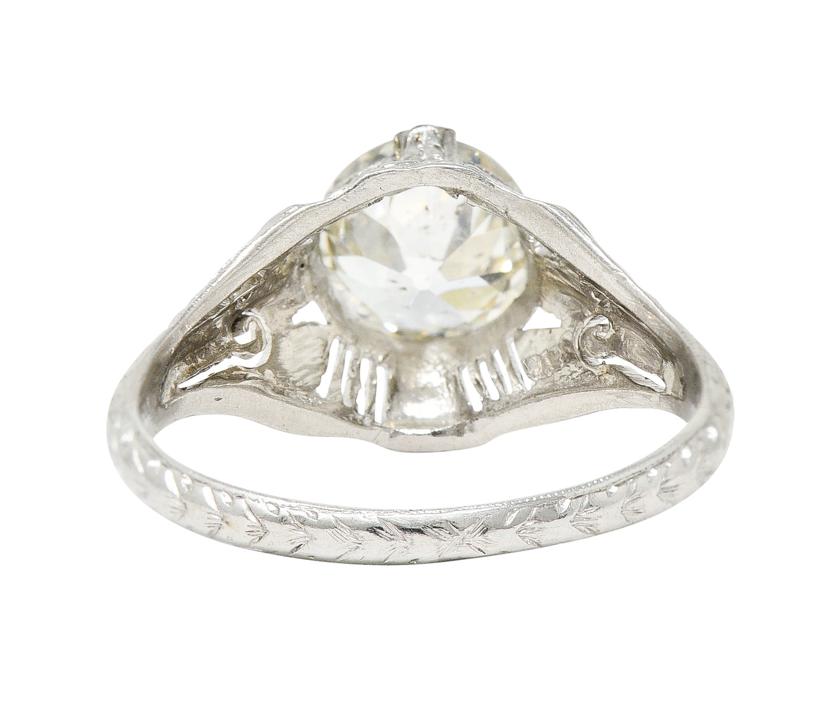 Late Edwardian 1.25 CTW Old European Cut Diamond Platinum Engagement Ring GIARing - Wilson's Estate Jewelry