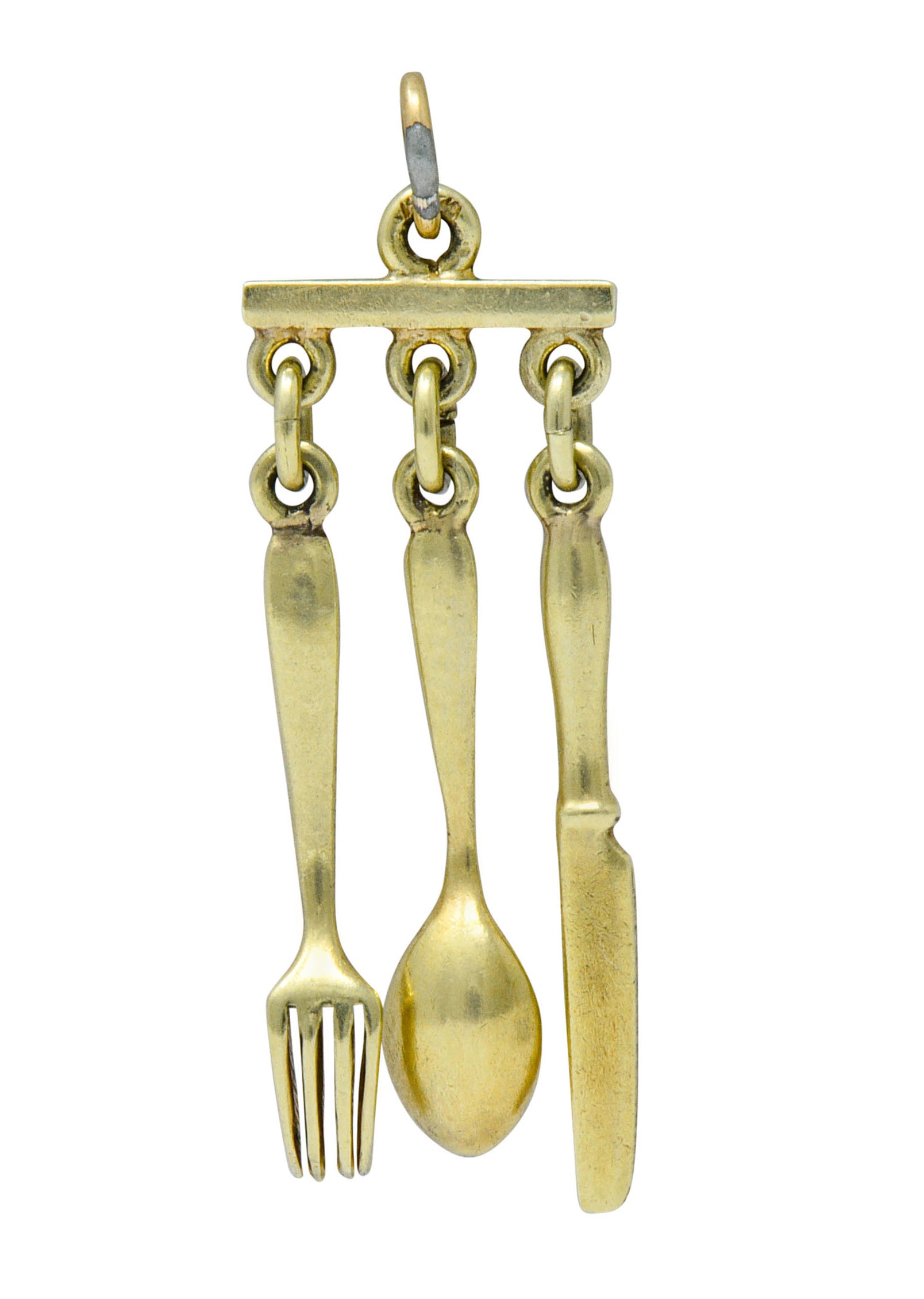 Sloan & Co. Retro 14 Karat Gold Cutlery Charmcharm - Wilson's Estate Jewelry