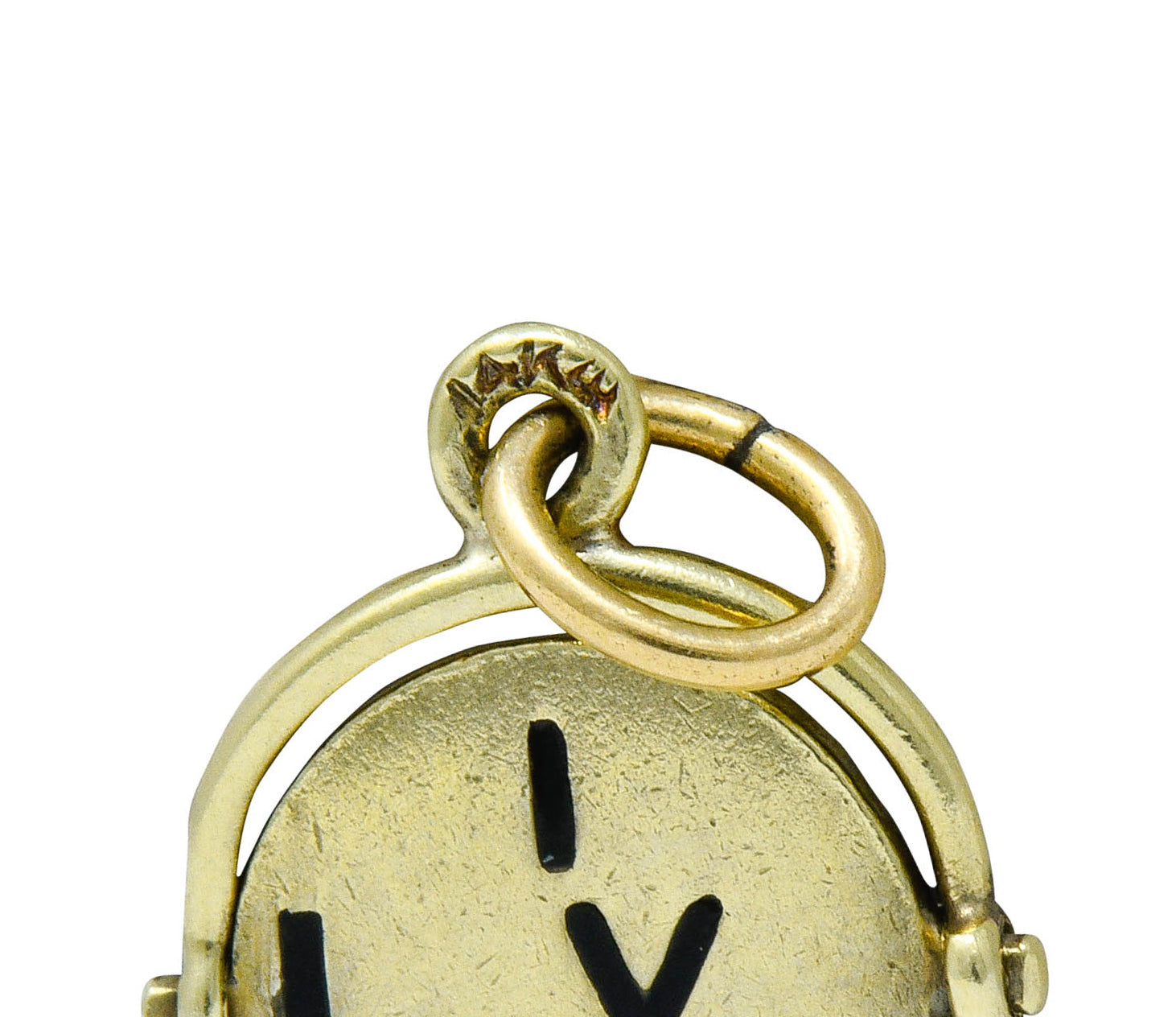 Sloan & Co. Retro 14 Karat Gold Thaumatrope I Love You Charmcharm - Wilson's Estate Jewelry