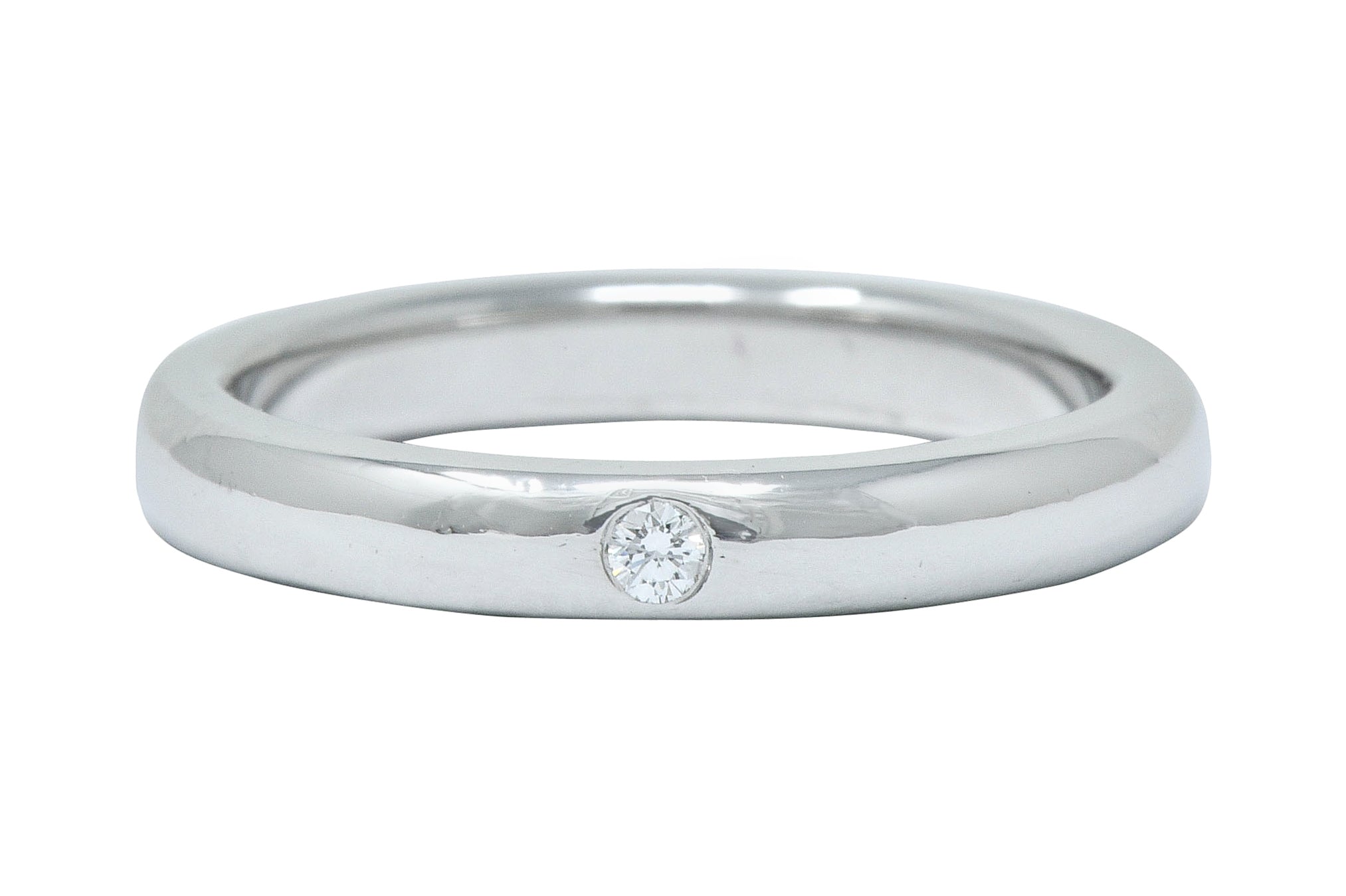 Elsa Peretti Tiffany & Co. Diamond Platinum Stacking Band RingRing - Wilson's Estate Jewelry