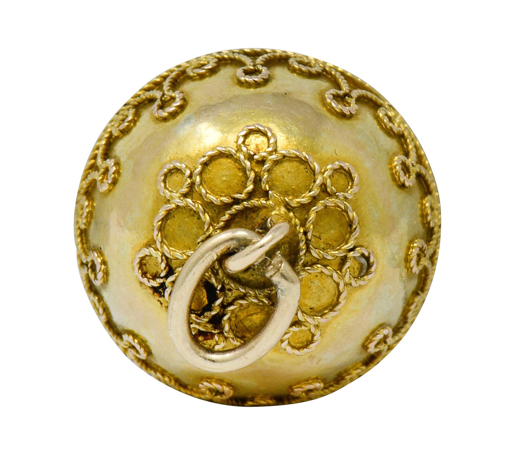 Victorian 14 Karat Gold Decorous Ball Charm Circa 1880scharm - Wilson's Estate Jewelry