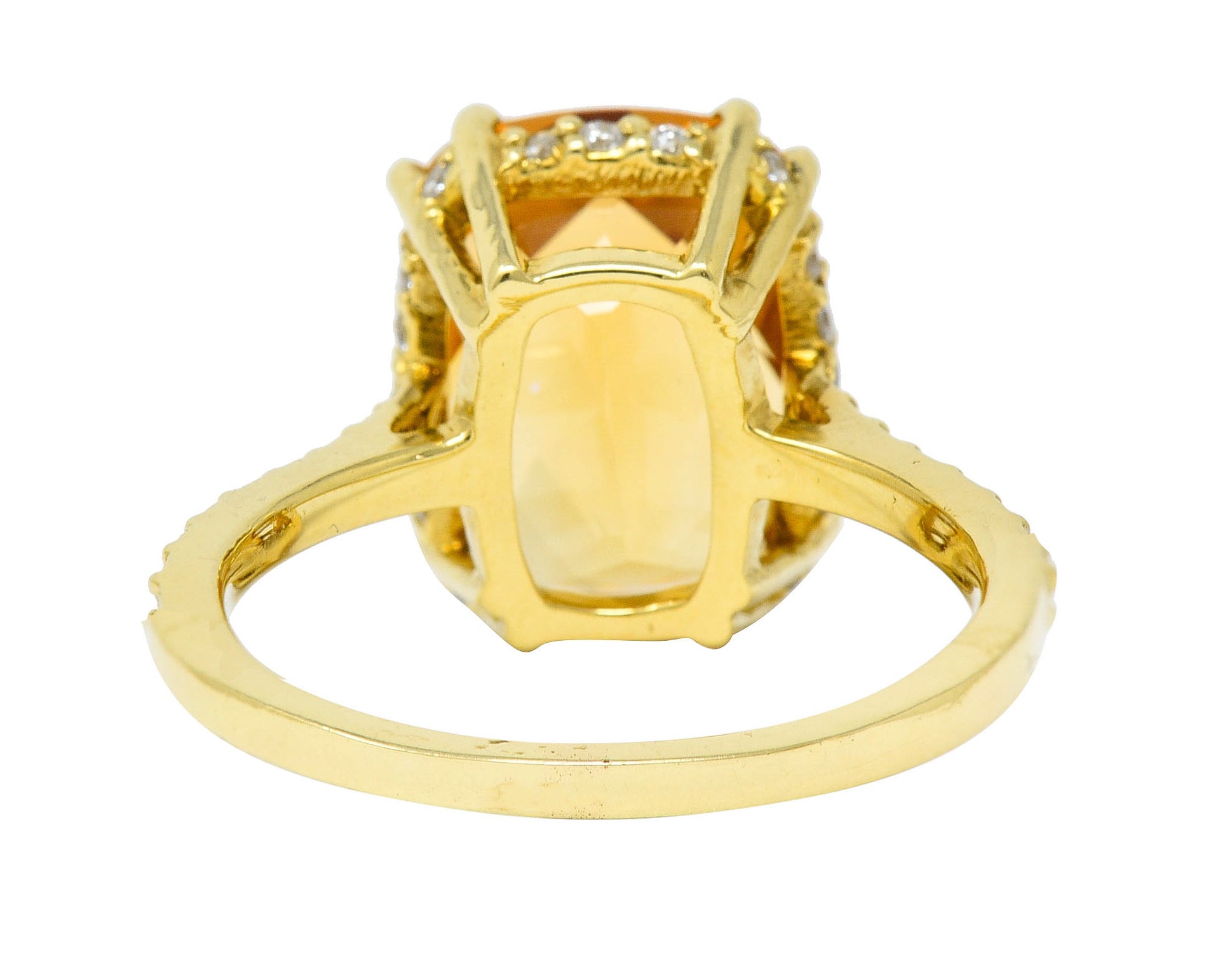 Sunny Citrine Diamond 18 Karat Gold Gemstone Cocktail RingRing - Wilson's Estate Jewelry