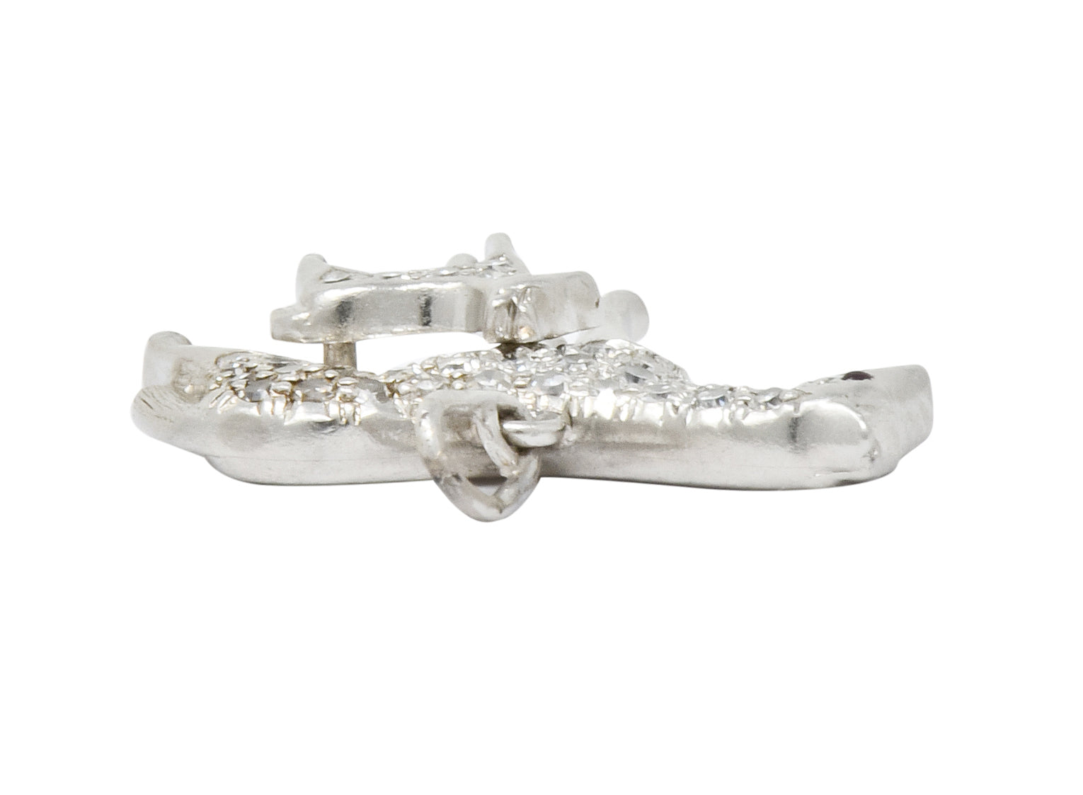 Art Deco Pave Diamond Platinum Mother Horse And Baby Foal Charm - Wilson's Estate Jewelry