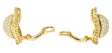 1980's Van Cleef & Arpels 11.64 CTW Diamond 18 Karat Yellow Gold Ballerina Halo Ear-Clip Earrings Wilson's Estate Jewelry