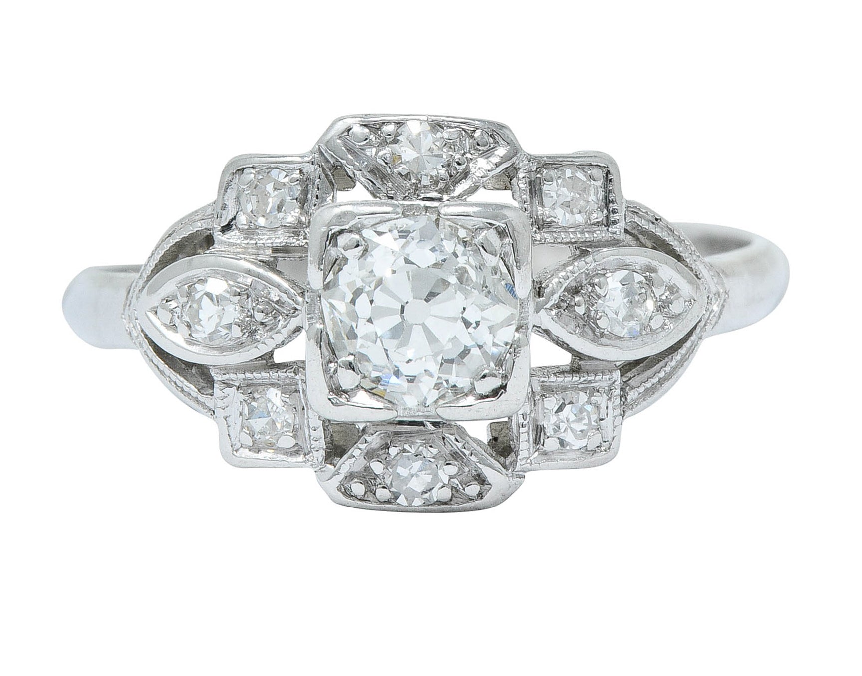 Sweet Edwardian 0.50 CTW Diamond Platinum Dinner RingRing - Wilson's Estate Jewelry