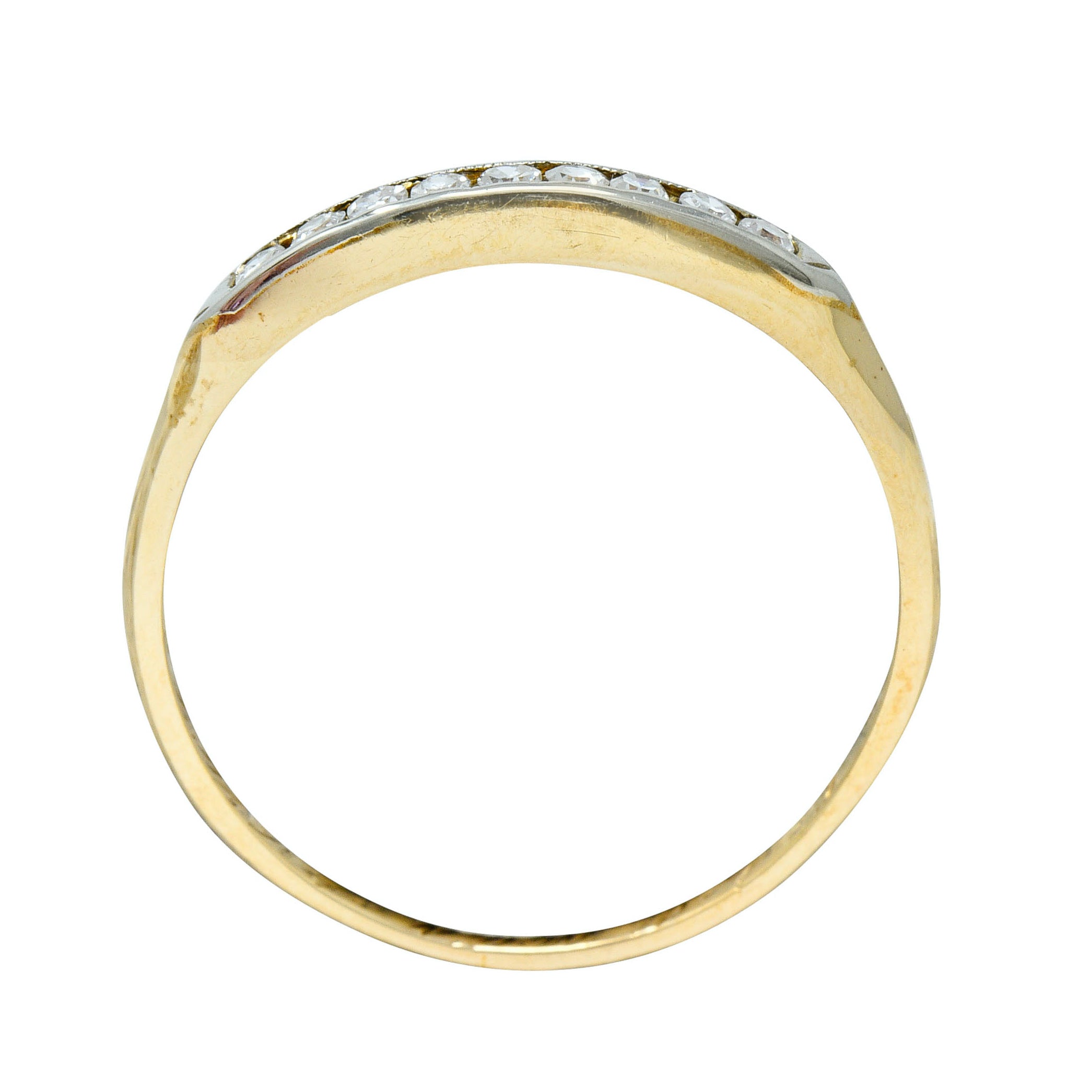 Art Deco Diamond 14 Karat Two-Tone Gold Anniversary Band RingRing - Wilson's Estate Jewelry