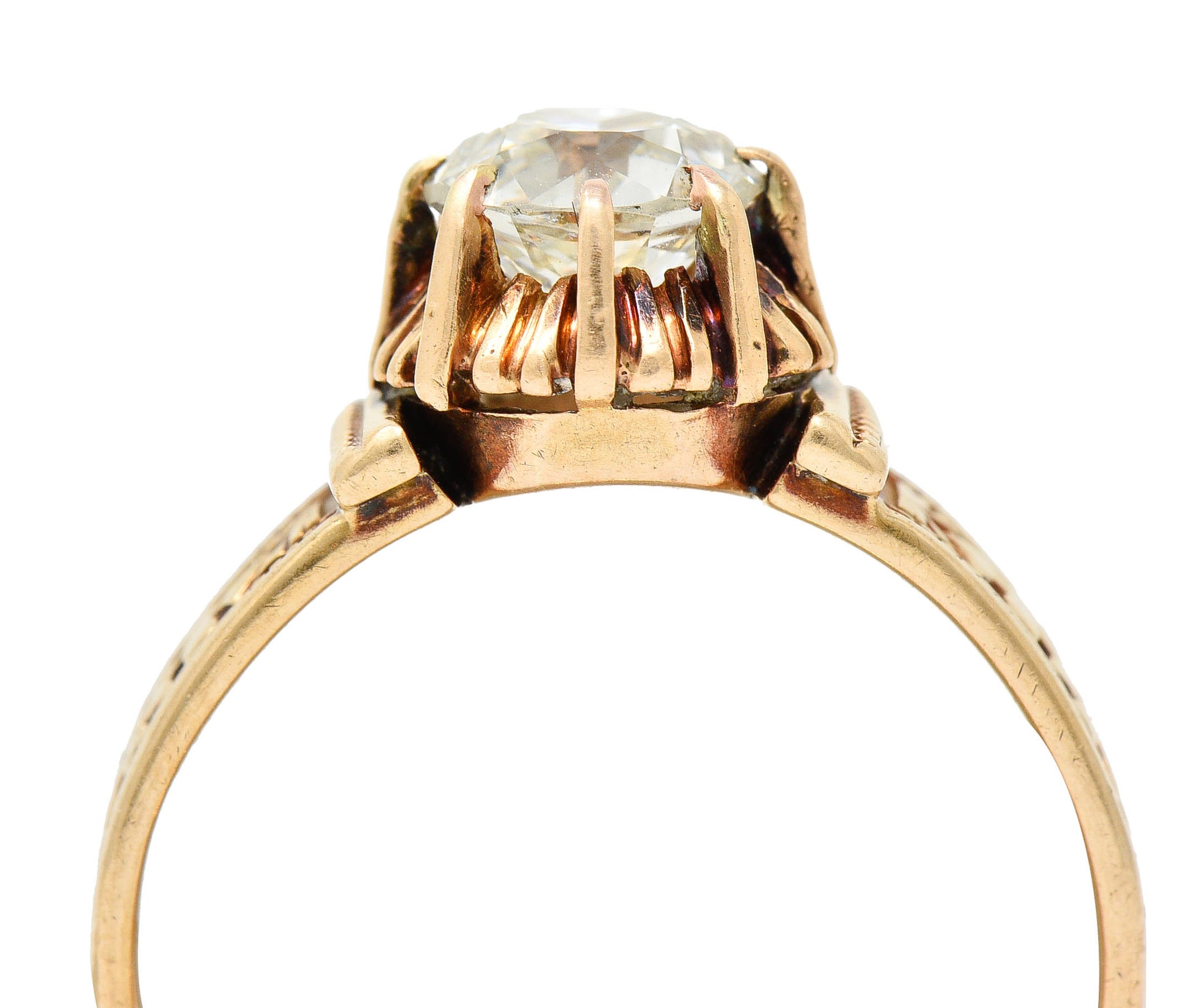 1904 Victorian 0.93 CTW Diamond 14 Karat Gold Engagement Ring GIARing - Wilson's Estate Jewelry