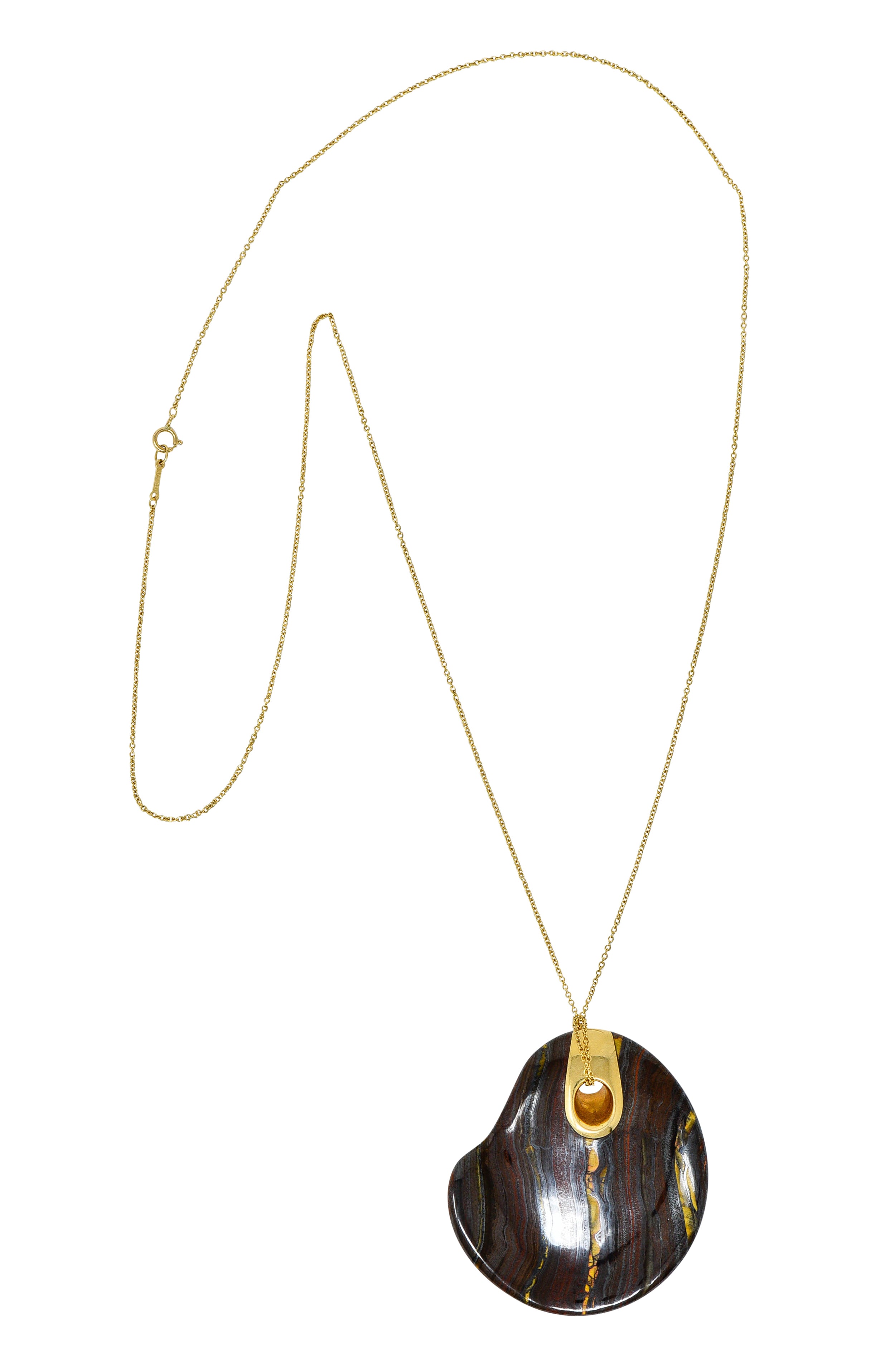 Elsa Peretti Tiffany & Co. Tiger Iron 18 Karat Gold Touchstone Pendant NecklaceNecklace - Wilson's Estate Jewelry