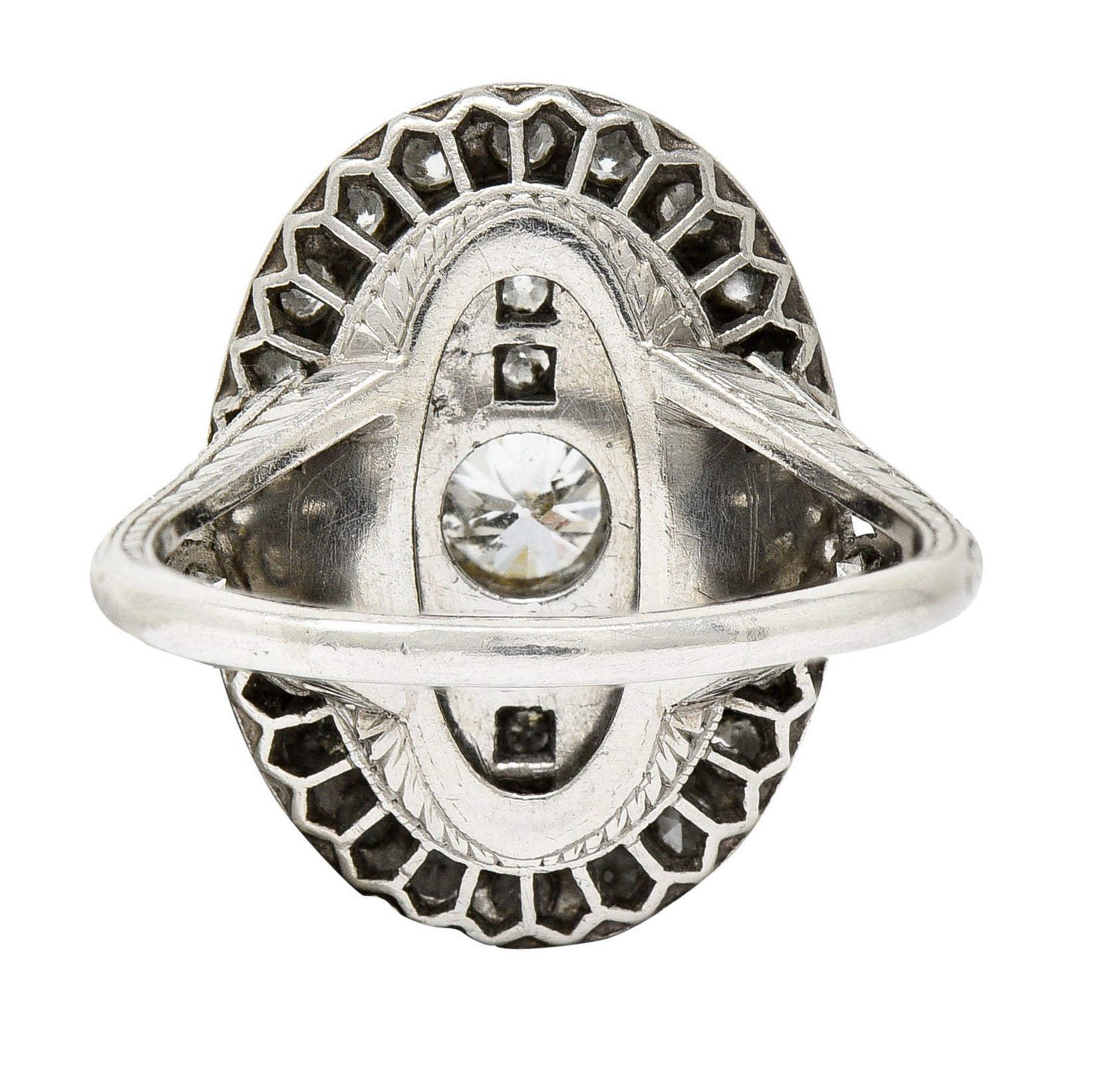 Art Deco Diamond Onyx Platinum Dinner Ring Circa 1930'sRing - Wilson's Estate Jewelry