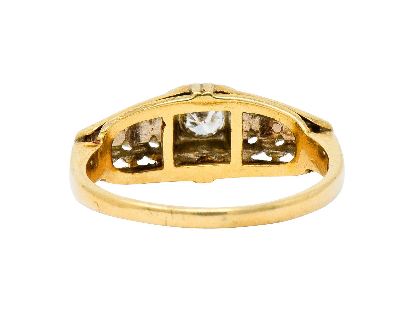 Granat Brothers Diamond 14 Karat Two-Tone Gold Orange Blossom Engagement Ring - Wilson's Estate Jewelry