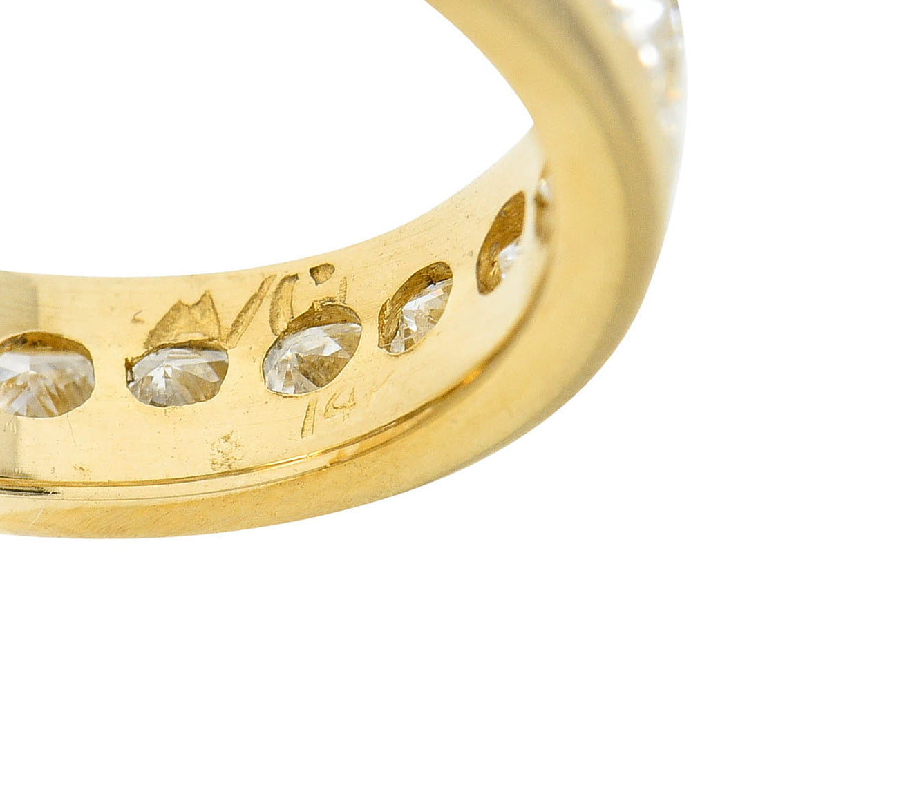 1990's Vintage 2.50 CTW Diamond 14 Karat Gold Eternity Band RingRing - Wilson's Estate Jewelry