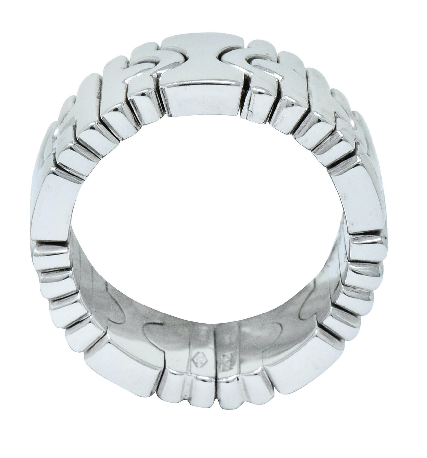 Bulgari 18 Karat White Gold Parentesi Band Ring Circa 1990Ring - Wilson's Estate Jewelry