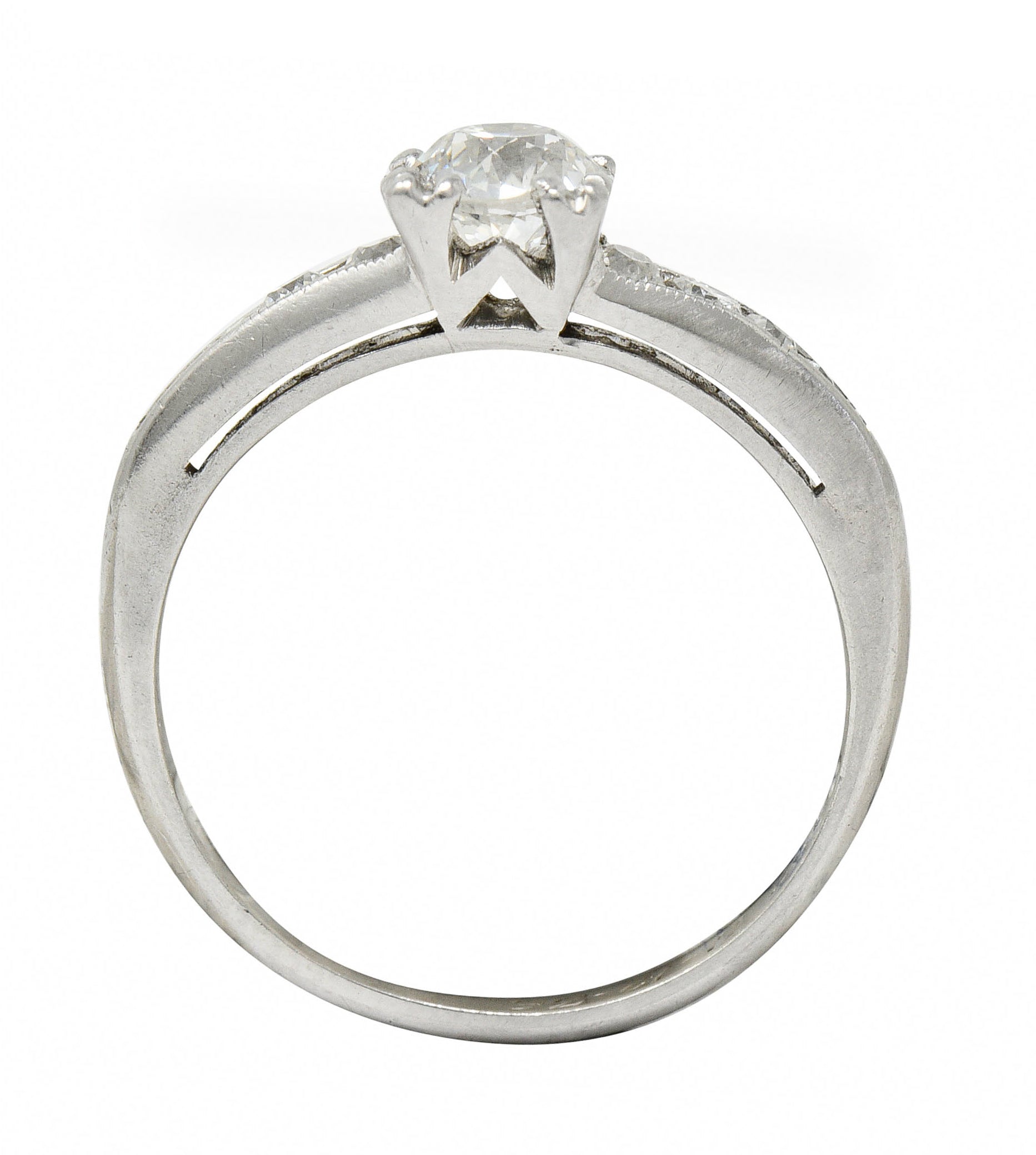 1936 Art Deco 1.12 CTW Old European Diamond Platinum Engagement RingRing - Wilson's Estate Jewelry