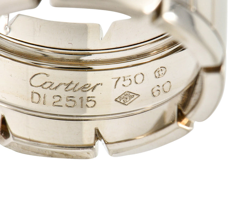 Cartier Vintage 18 Karat White Gold Unisex Tank Francaise Band RingRing - Wilson's Estate Jewelry