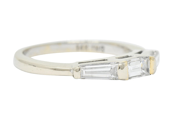 1950's Mid-Century 0.75 CTW Baguette Diamond 14 Karat White Gold Band RingRing - Wilson's Estate Jewelry