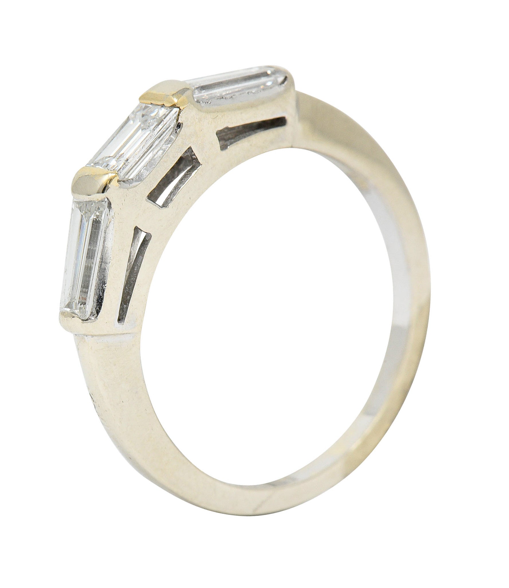 1950's Mid-Century 0.75 CTW Baguette Diamond 14 Karat White Gold Band RingRing - Wilson's Estate Jewelry