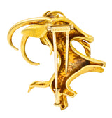Bulgari 1970's 18 Karat Yellow Gold Goat Vintage Georges L'Enfant Brooch Wilson's Estate Jewelry