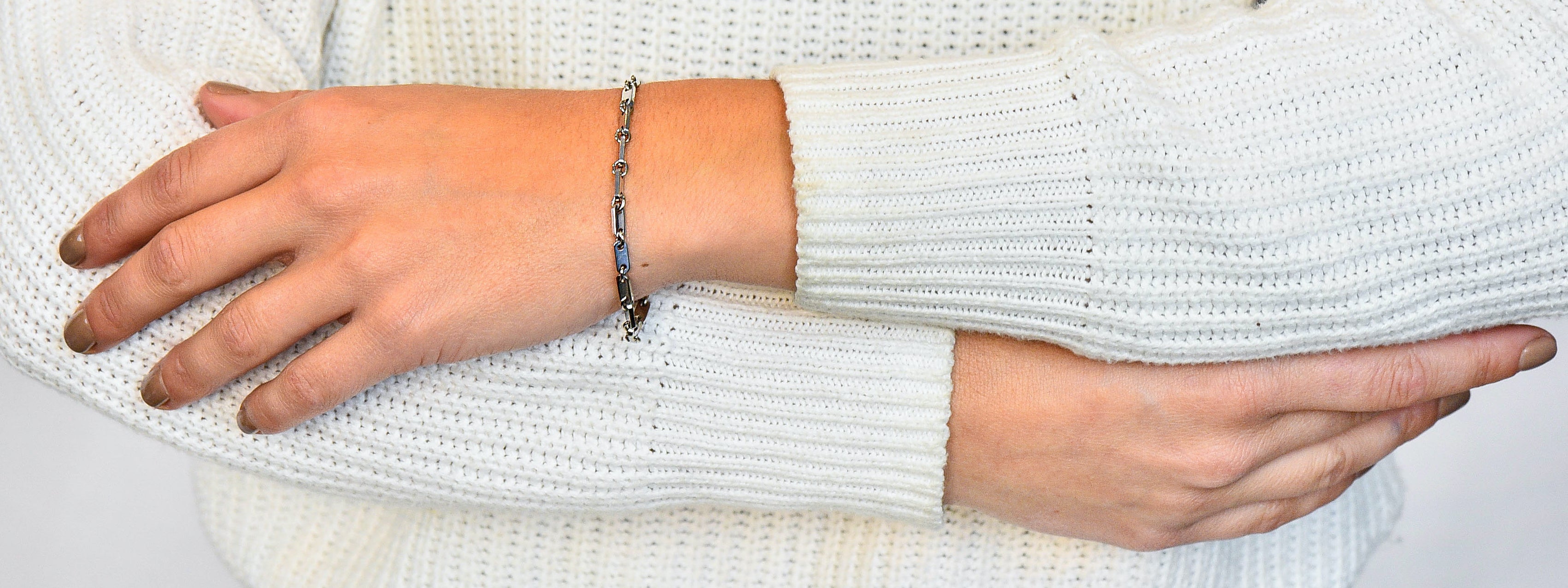 1998 Cartier 18 Karat White Gold Unisex Link Braceletbracelet - Wilson's Estate Jewelry