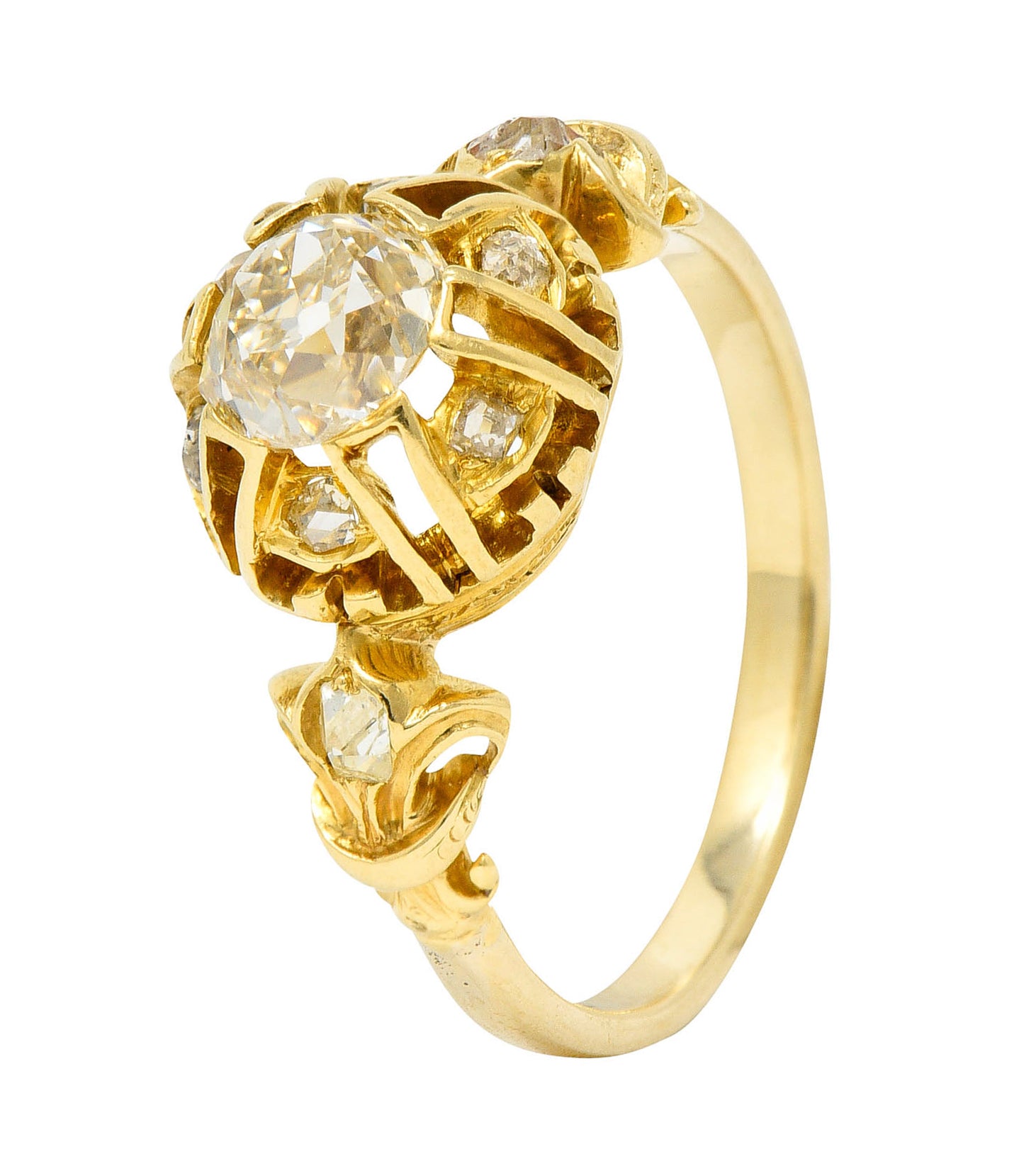 1920's Early Art Deco 1.30 CTW Diamond 14 Karat Gold Engagement RingRing - Wilson's Estate Jewelry