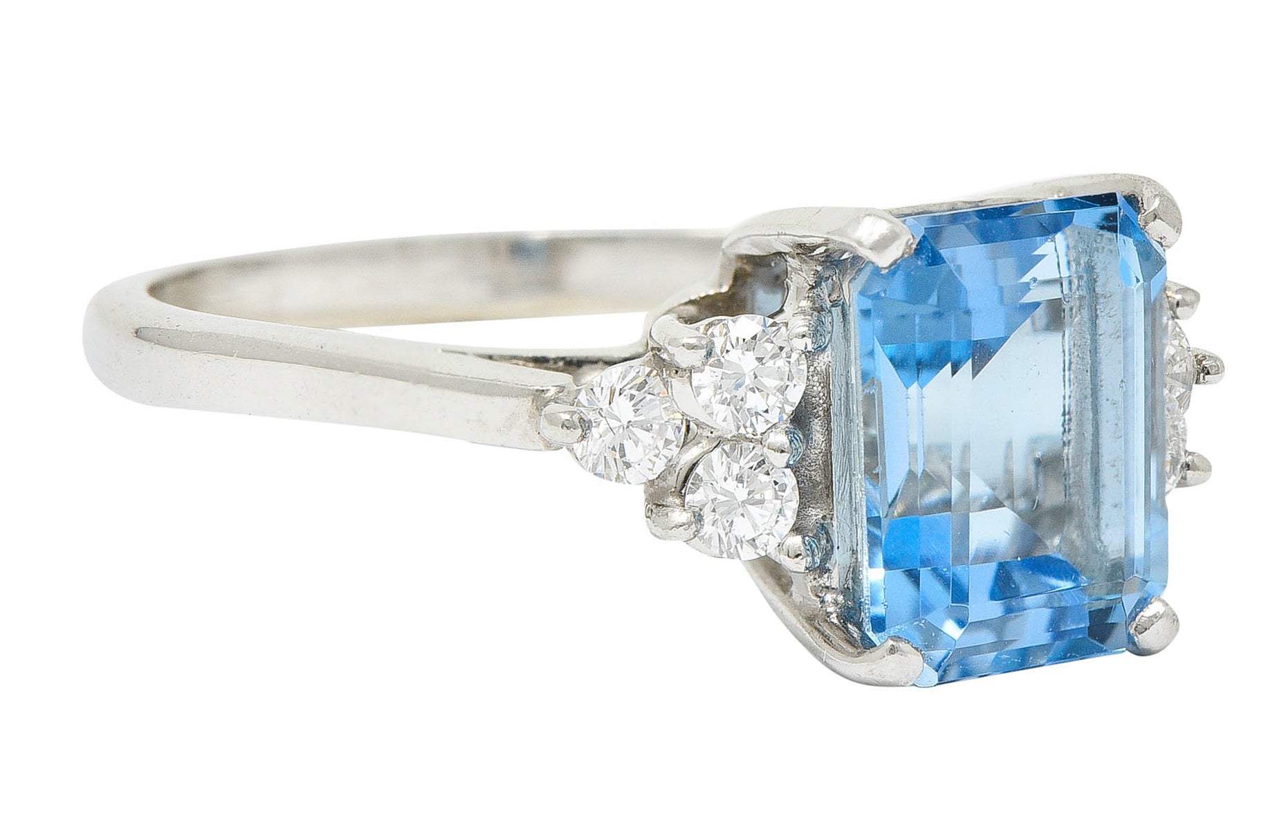 Tiffany & Co. 2.40 CTW Aquamarine Diamond Platinum Gemstone RingRing - Wilson's Estate Jewelry