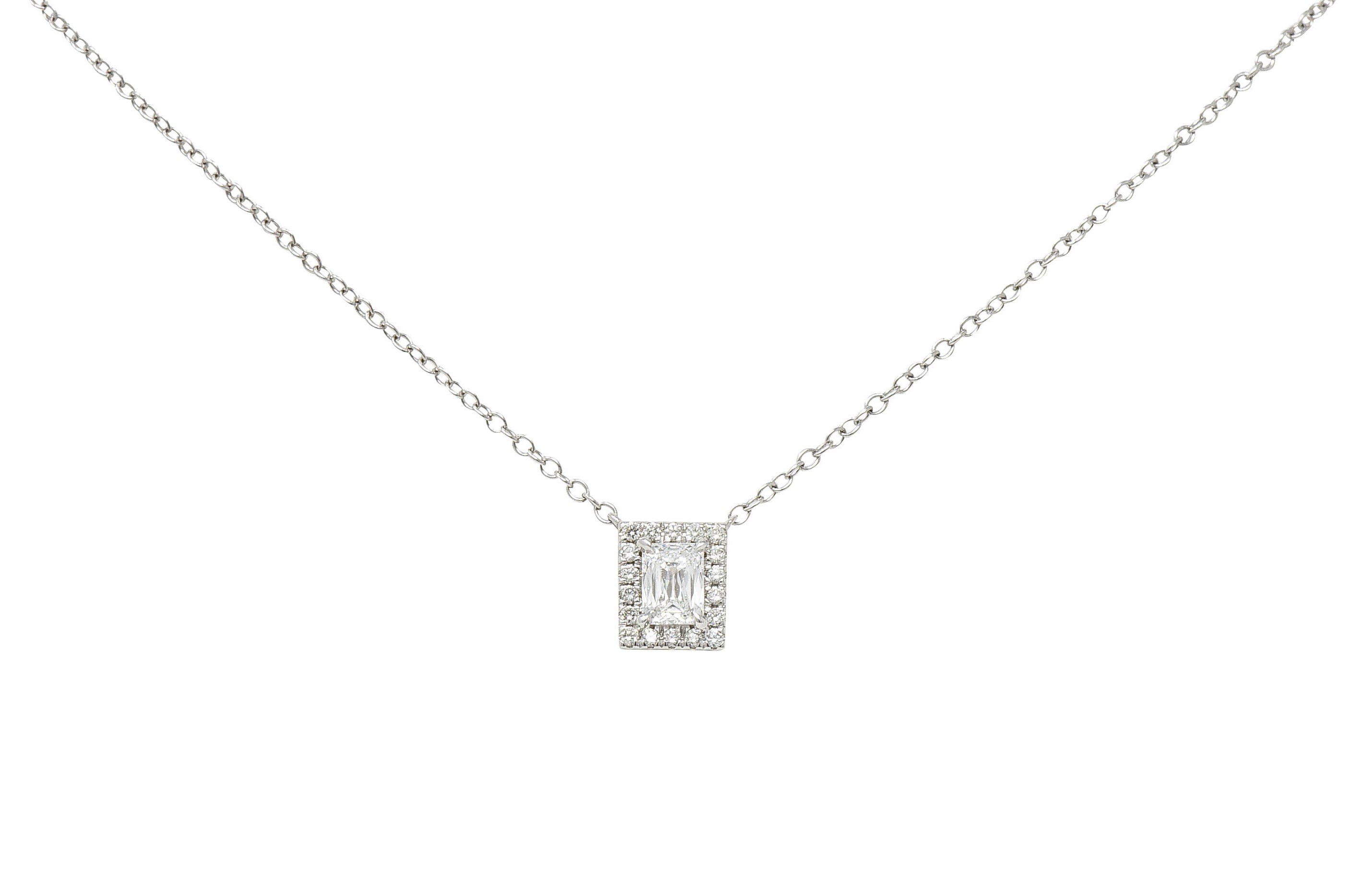 Modern 0.70 CTW Crisscut Diamond Platinum Station NecklaceNecklace - Wilson's Estate Jewelry