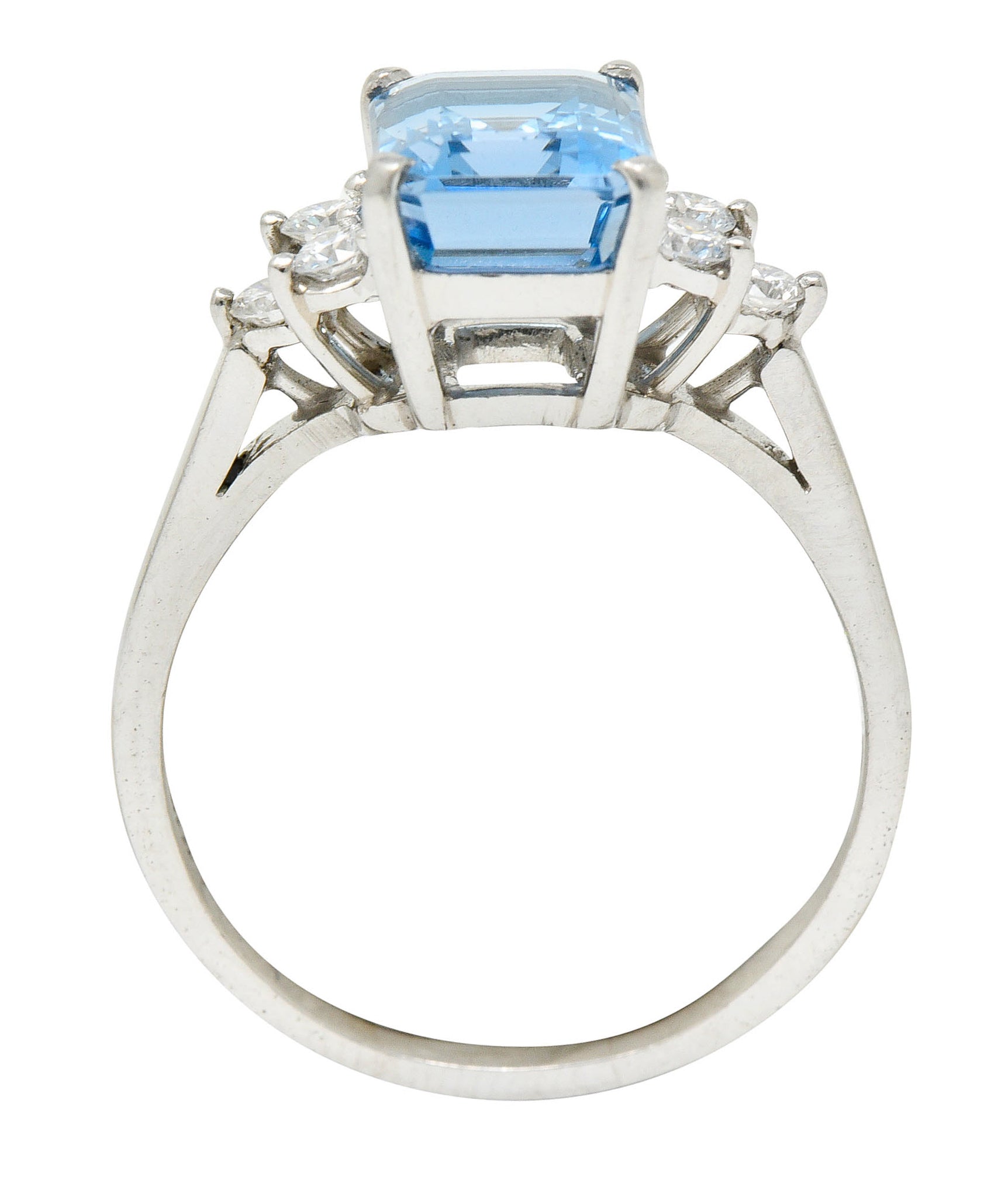 Tiffany & Co. 2.40 CTW Aquamarine Diamond Platinum Gemstone RingRing - Wilson's Estate Jewelry